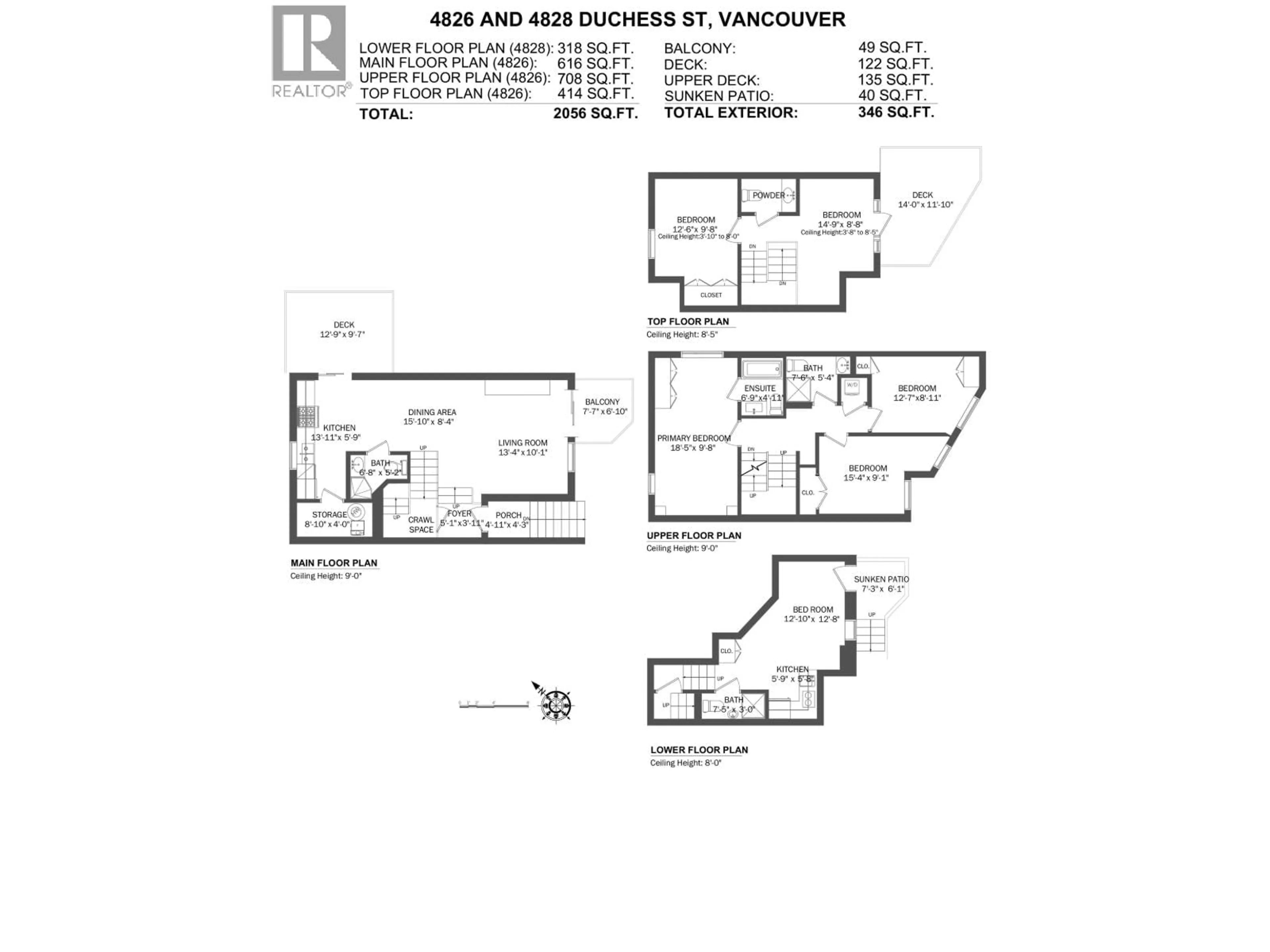 Floor plan for 4826 DUCHESS STREET, Vancouver British Columbia V5R3L6