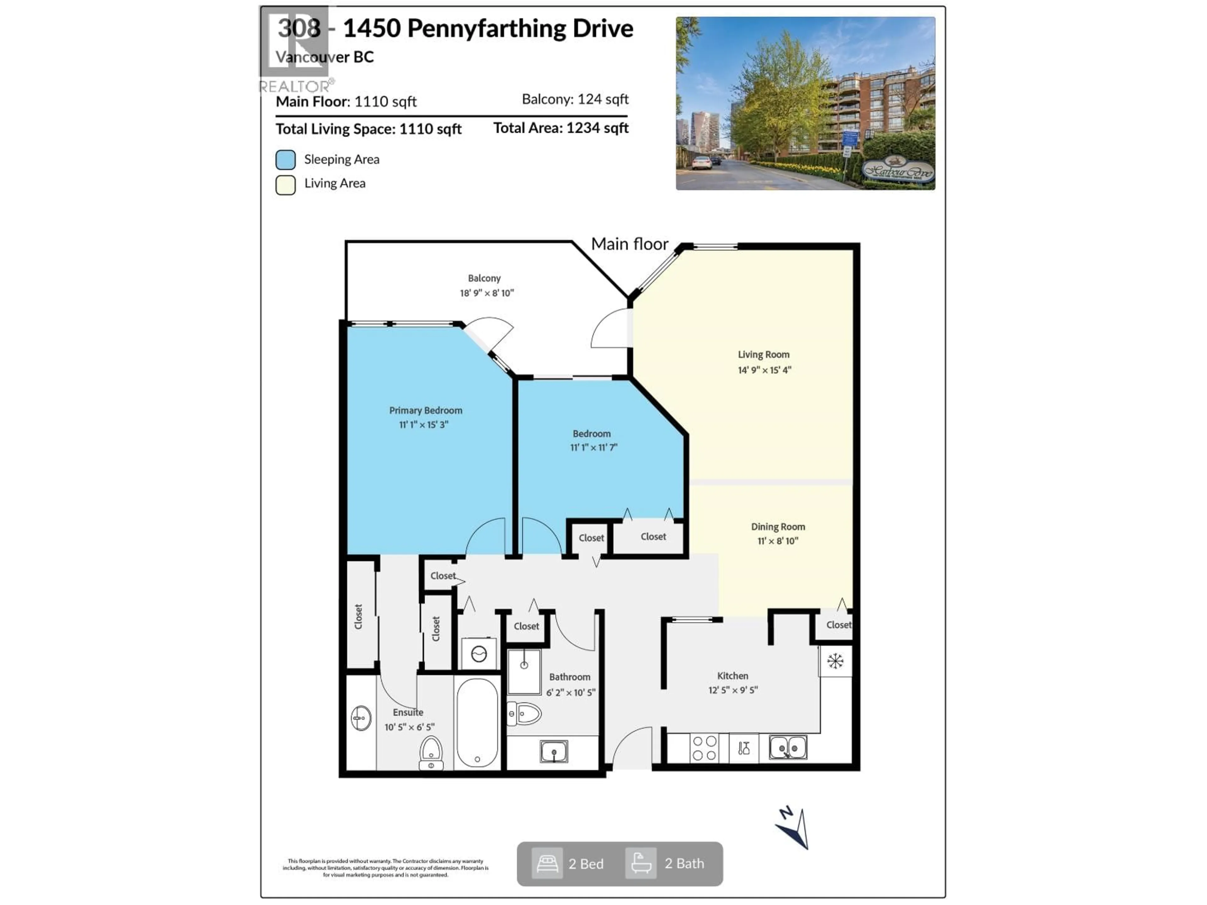 Floor plan for 308 - 1450 PENNYFARTHING DRIVE, Vancouver British Columbia V6J4X8