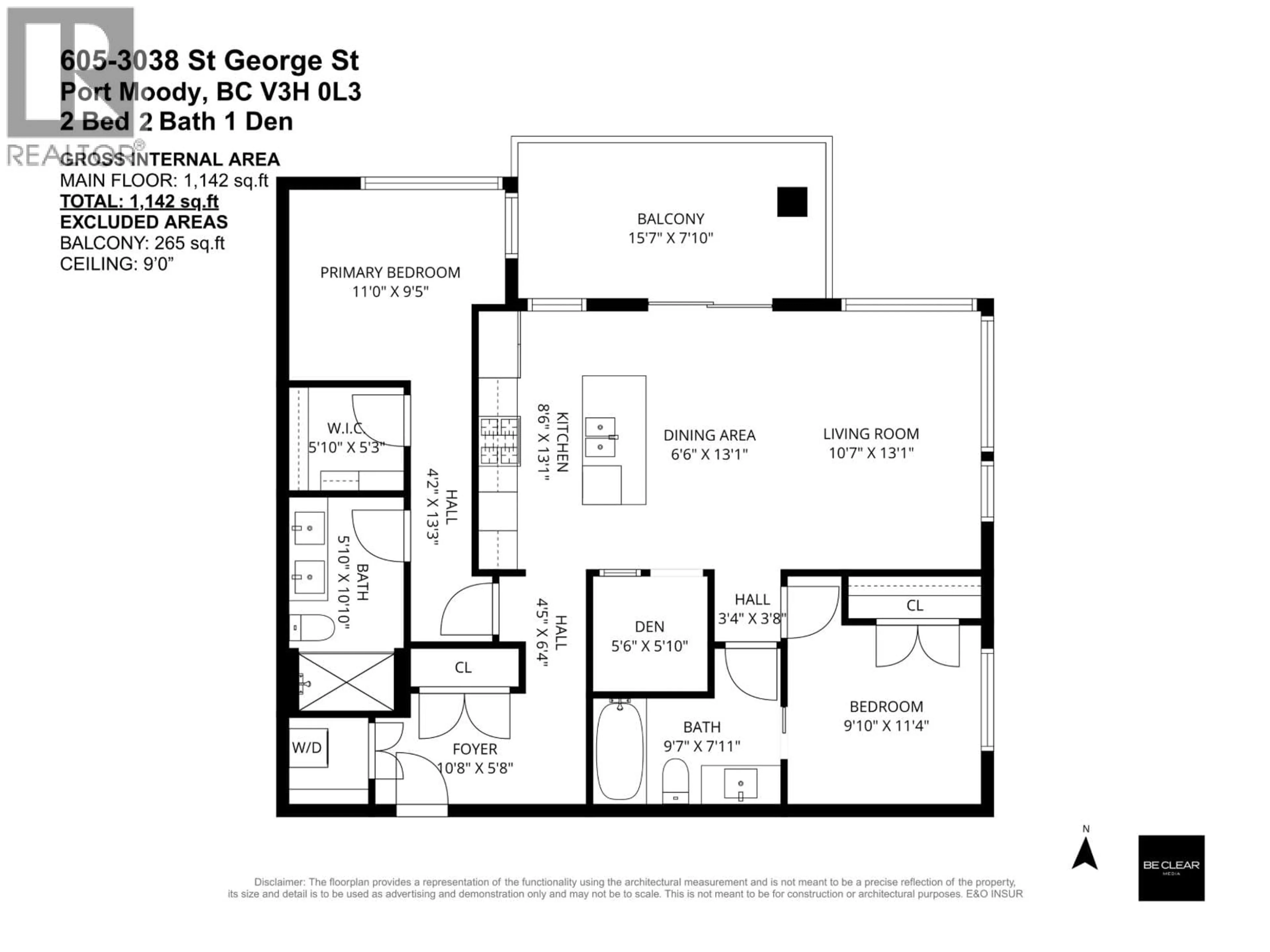 Floor plan for 405 - 3038 ST GEORGE STREET, Port Moody British Columbia V3H0L3