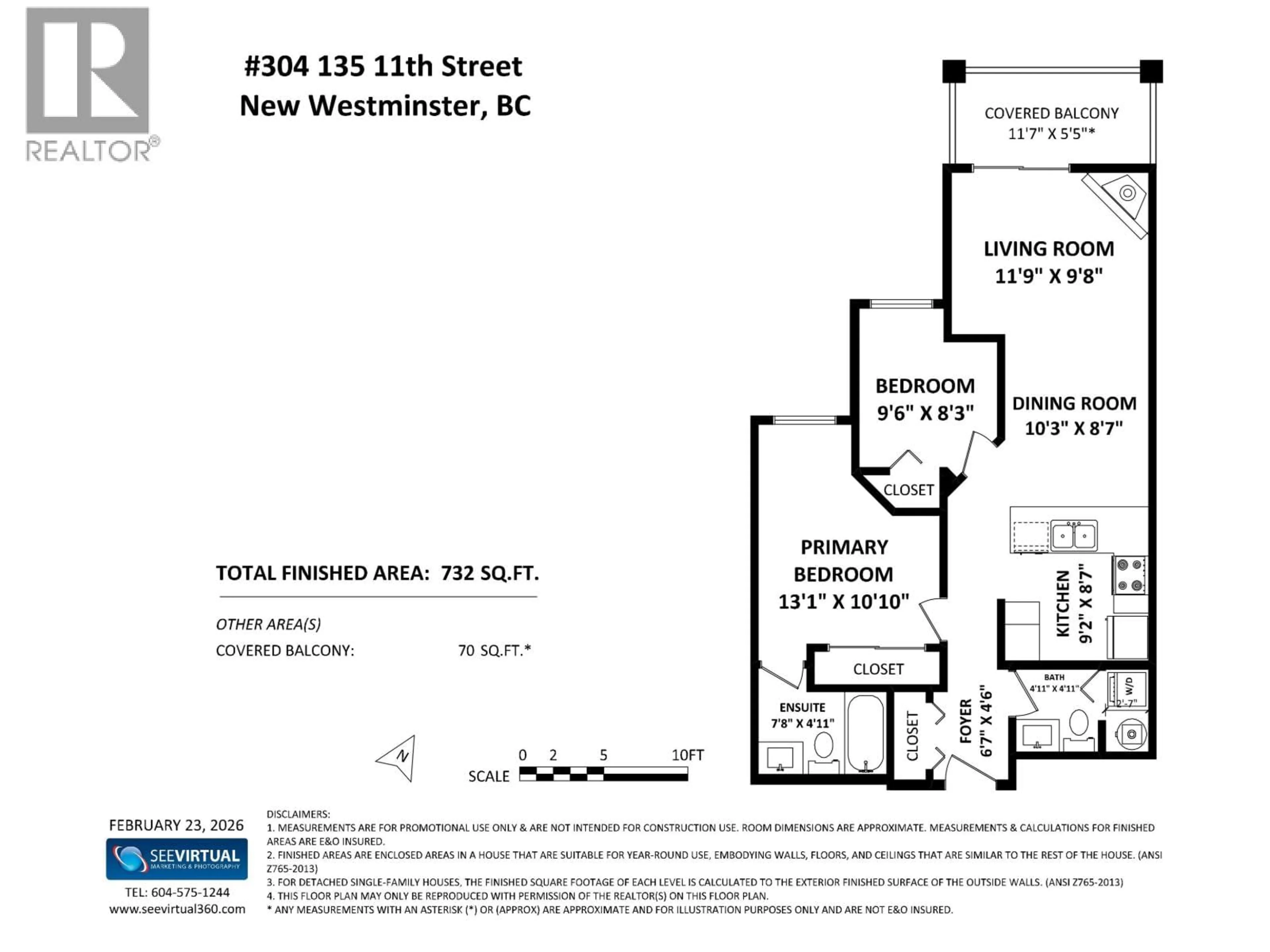 Floor plan for 304 - 135 ELEVENTH STREET, New Westminster British Columbia V3M4C7