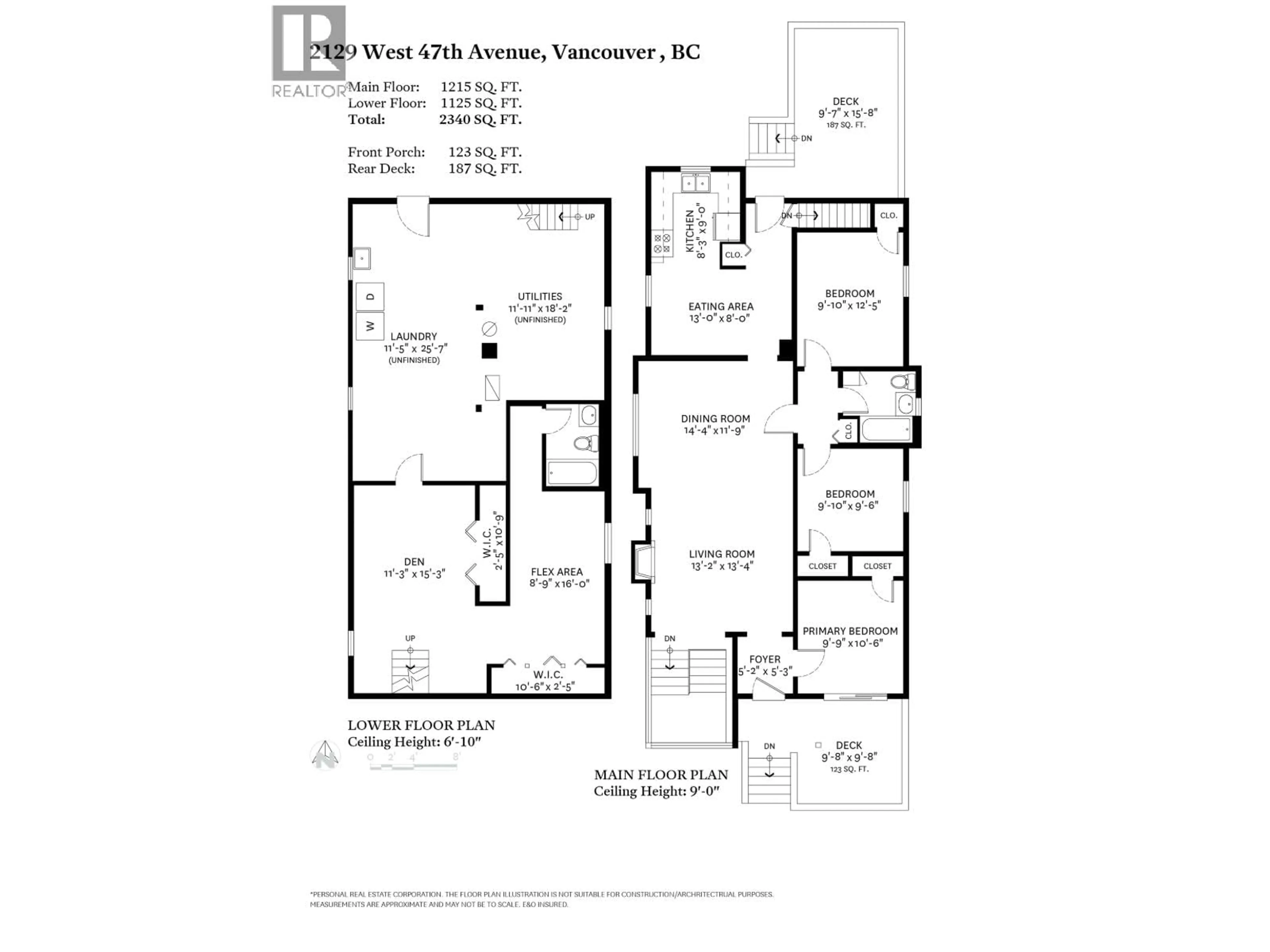 Floor plan for 2129 47TH AVENUE, Vancouver British Columbia V6M2M6