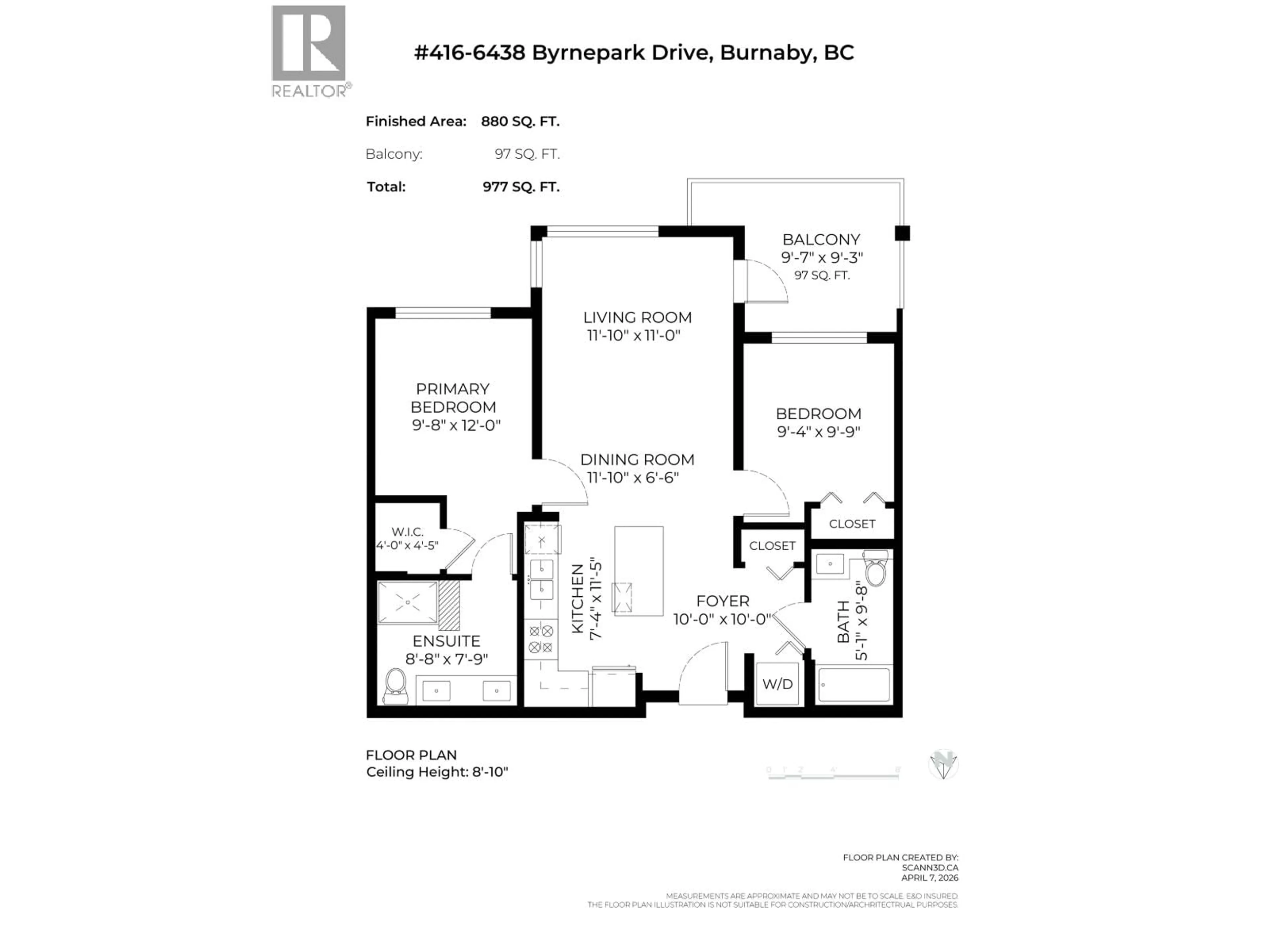 Floor plan for 416 - 6438 BYRNEPARK DRIVE, Burnaby British Columbia V3N0J1