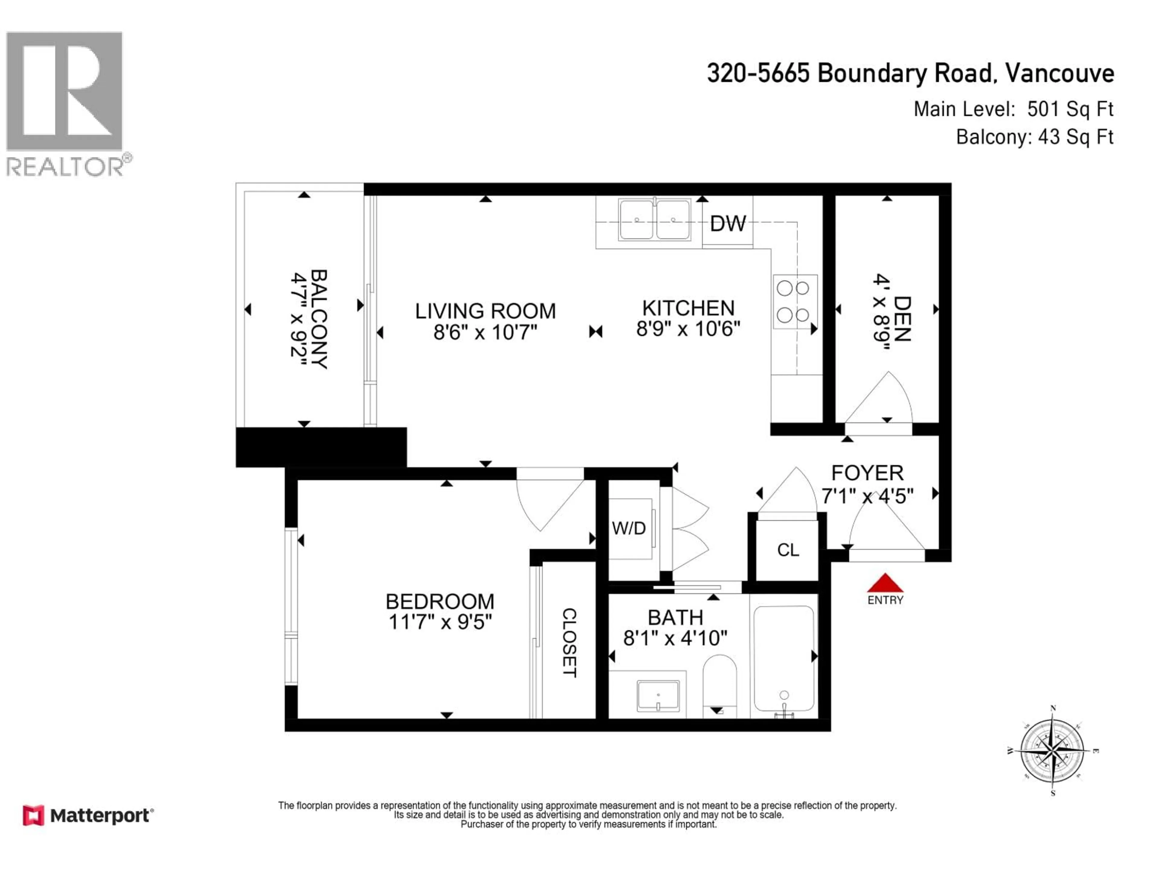 Floor plan for 320 - 5665 BOUNDARY ROAD, Vancouver British Columbia V5R0E4