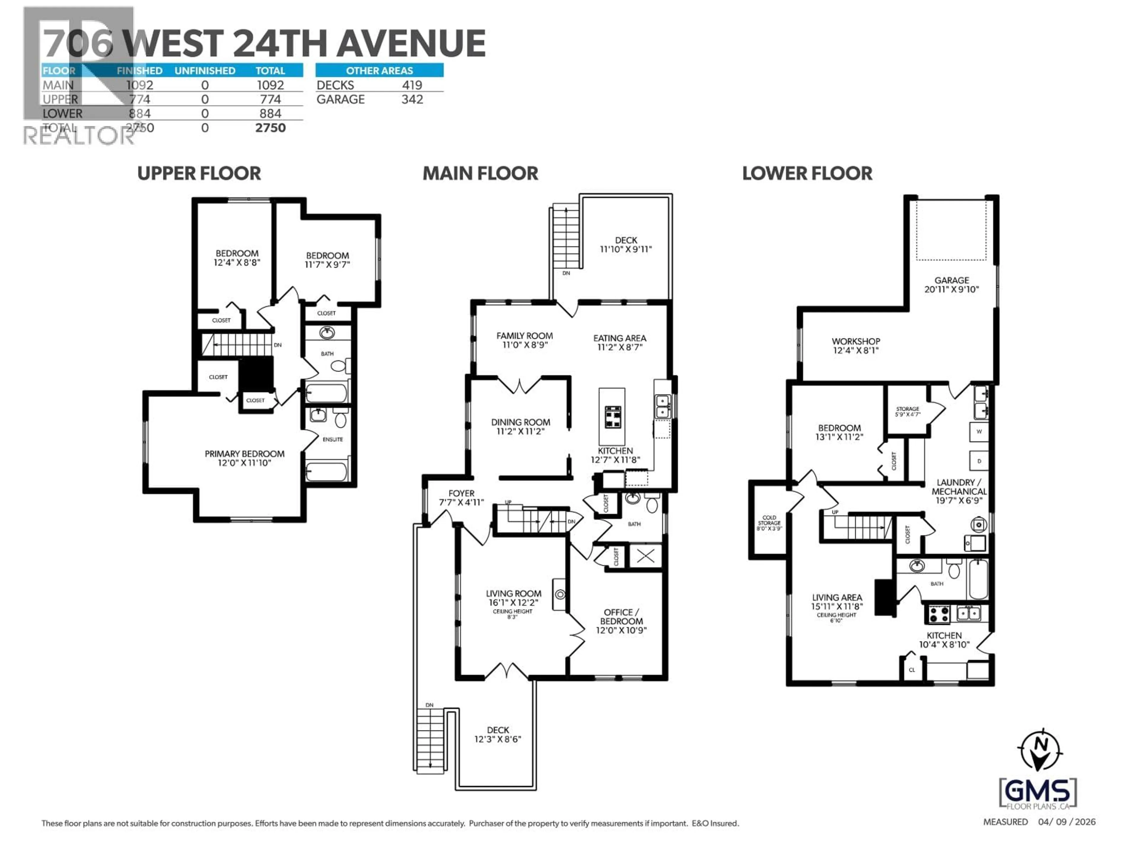 Floor plan for 706 24TH AVENUE, Vancouver British Columbia V5Z2B8