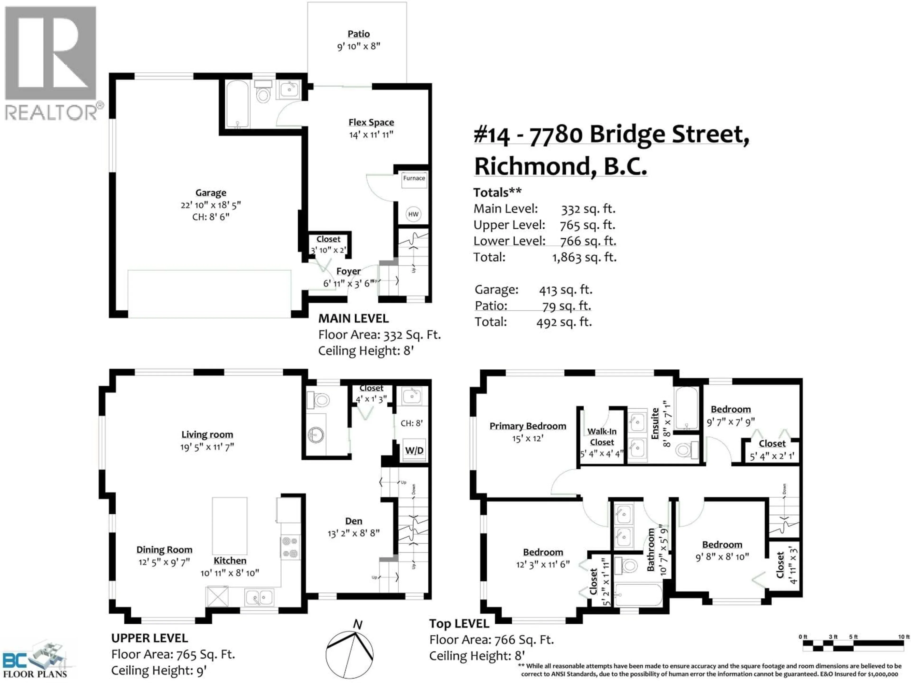 Floor plan for 14 - 7780 BRIDGE STREET, Richmond British Columbia V6Y0L2