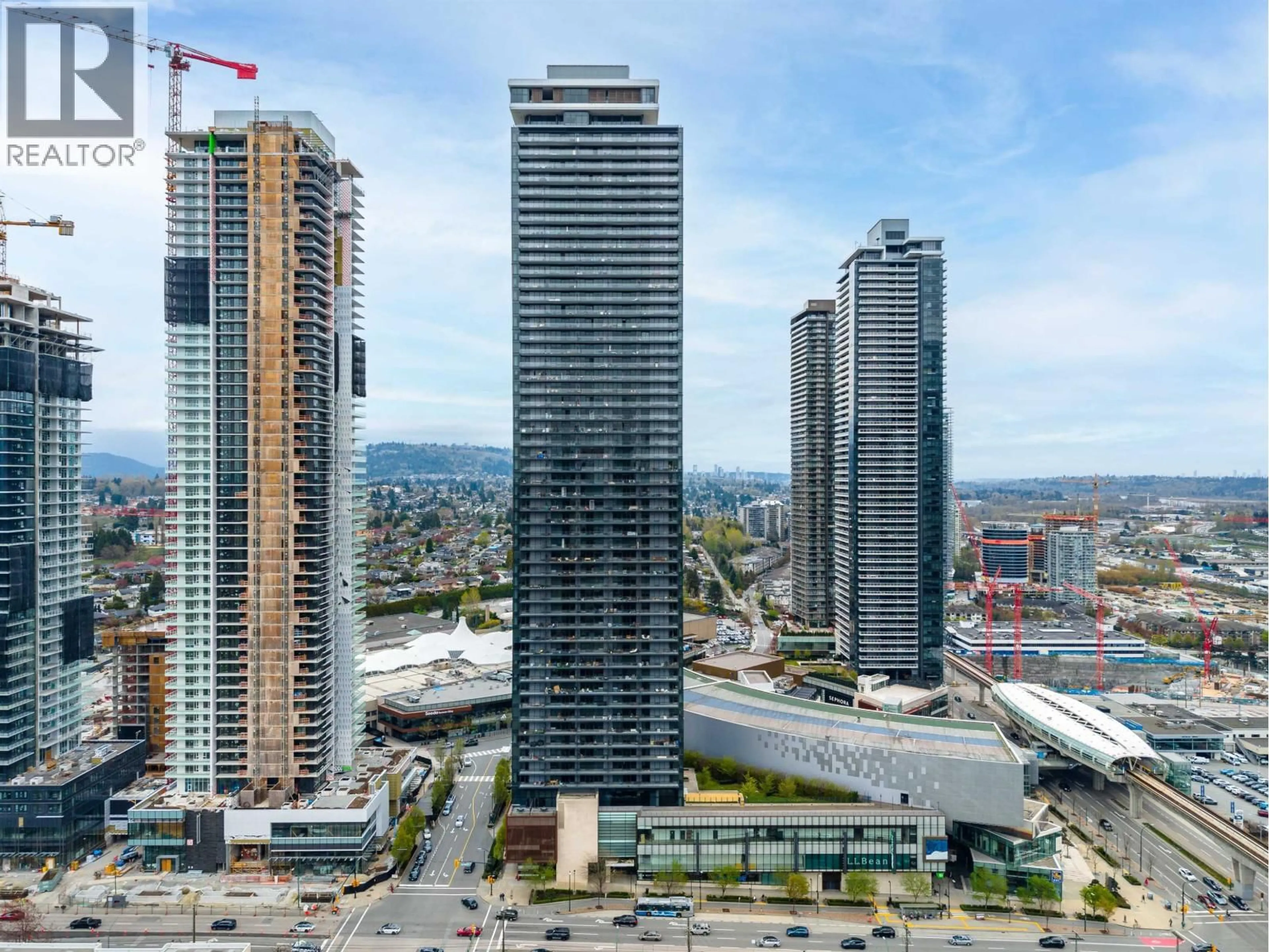 A pic from outside/outdoor area/front of a property/back of a property/a pic from drone, city buildings view from balcony for 4605 - 4510 HALIFAX WAY, Burnaby British Columbia V5C0K4