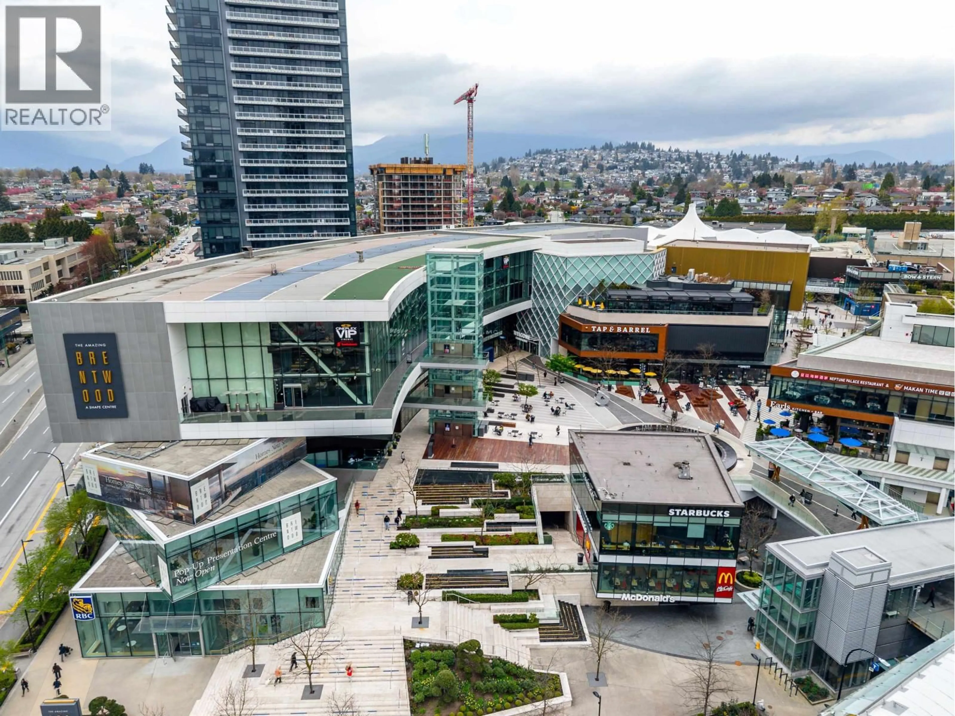A pic from outside/outdoor area/front of a property/back of a property/a pic from drone, city buildings view from balcony for 4605 - 4510 HALIFAX WAY, Burnaby British Columbia V5C0K4