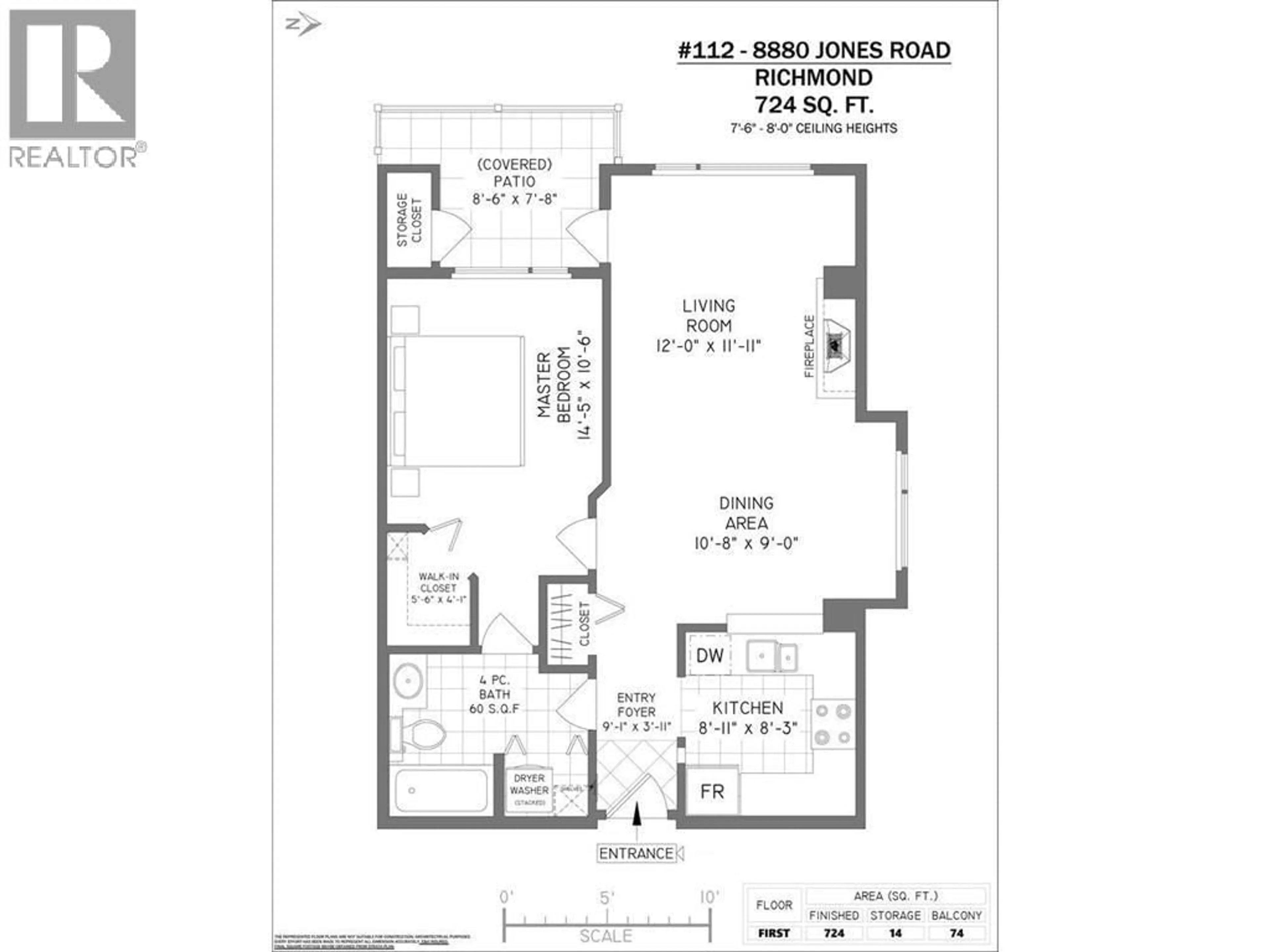 Floor plan for 112 - 8880 JONES ROAD, Richmond British Columbia V6Y3Z1