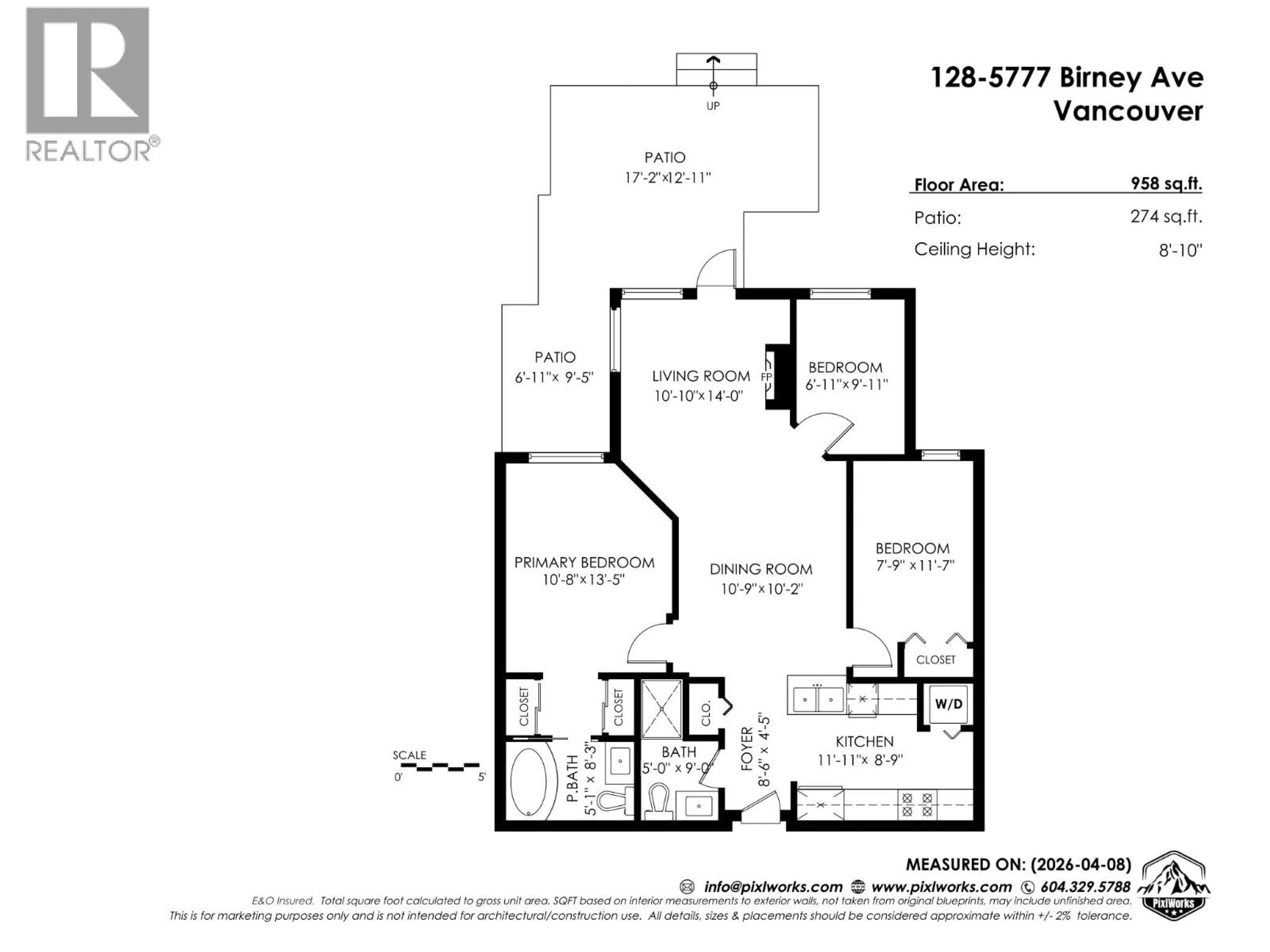 Floor plan for 128 - 5777 BIRNEY AVENUE, Vancouver British Columbia V6S0A4