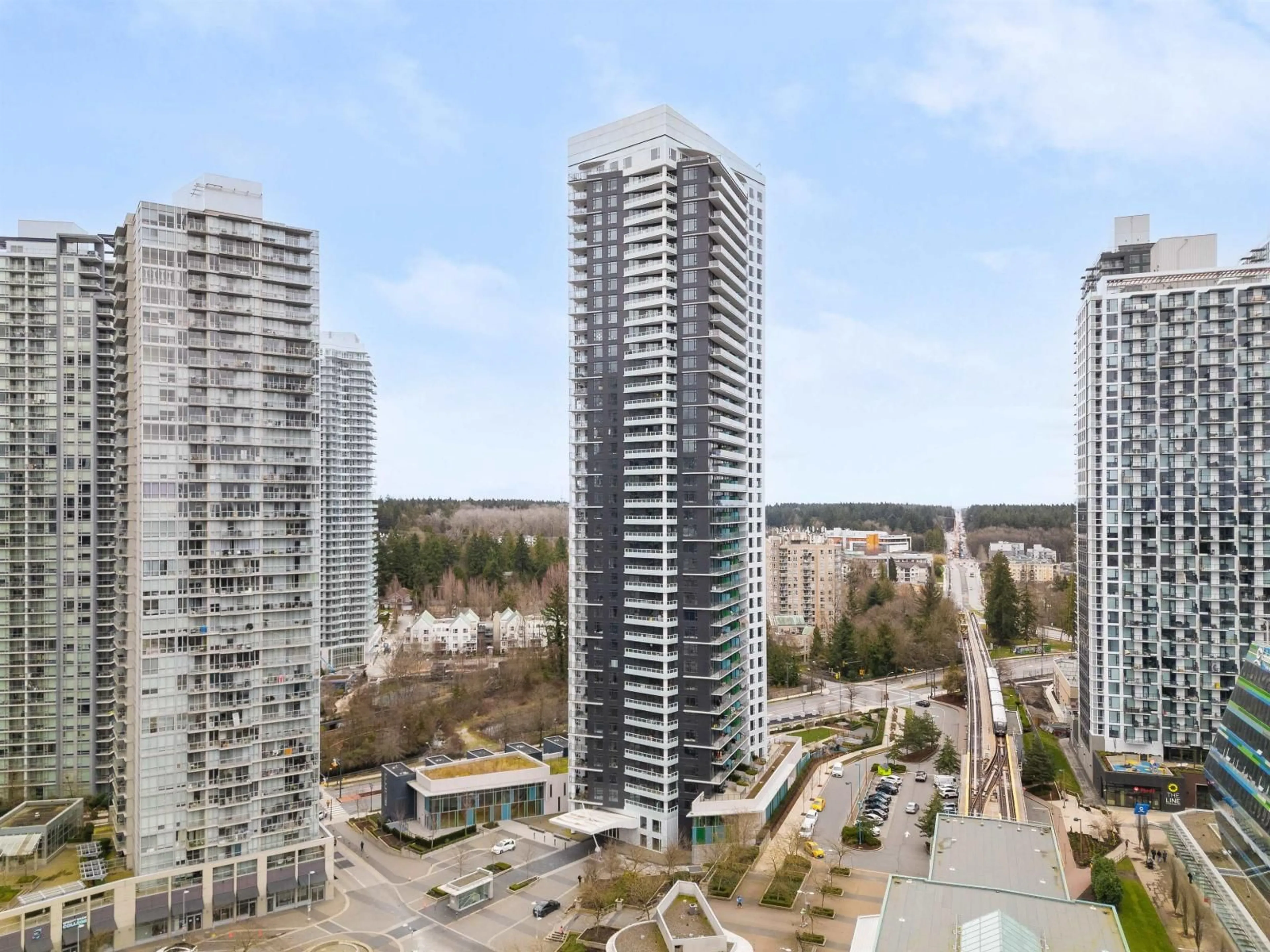 A pic from outside/outdoor area/front of a property/back of a property/a pic from drone, city buildings view from balcony for 3107 - 9887 WHALLEY BOULEVARD, Surrey British Columbia V3T0P4