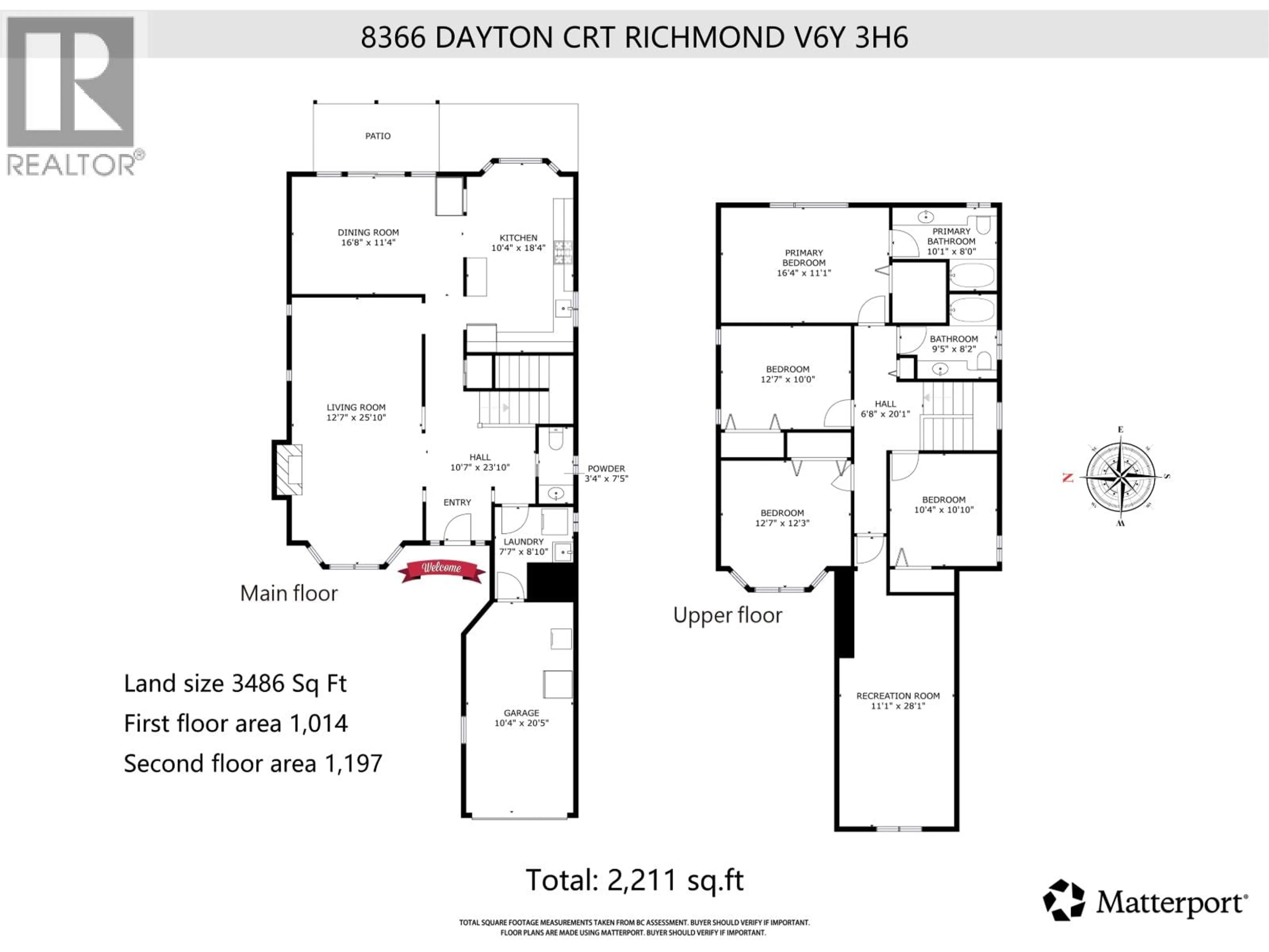 Floor plan for 8366 DAYTON COURT, Richmond British Columbia V6Y3H6