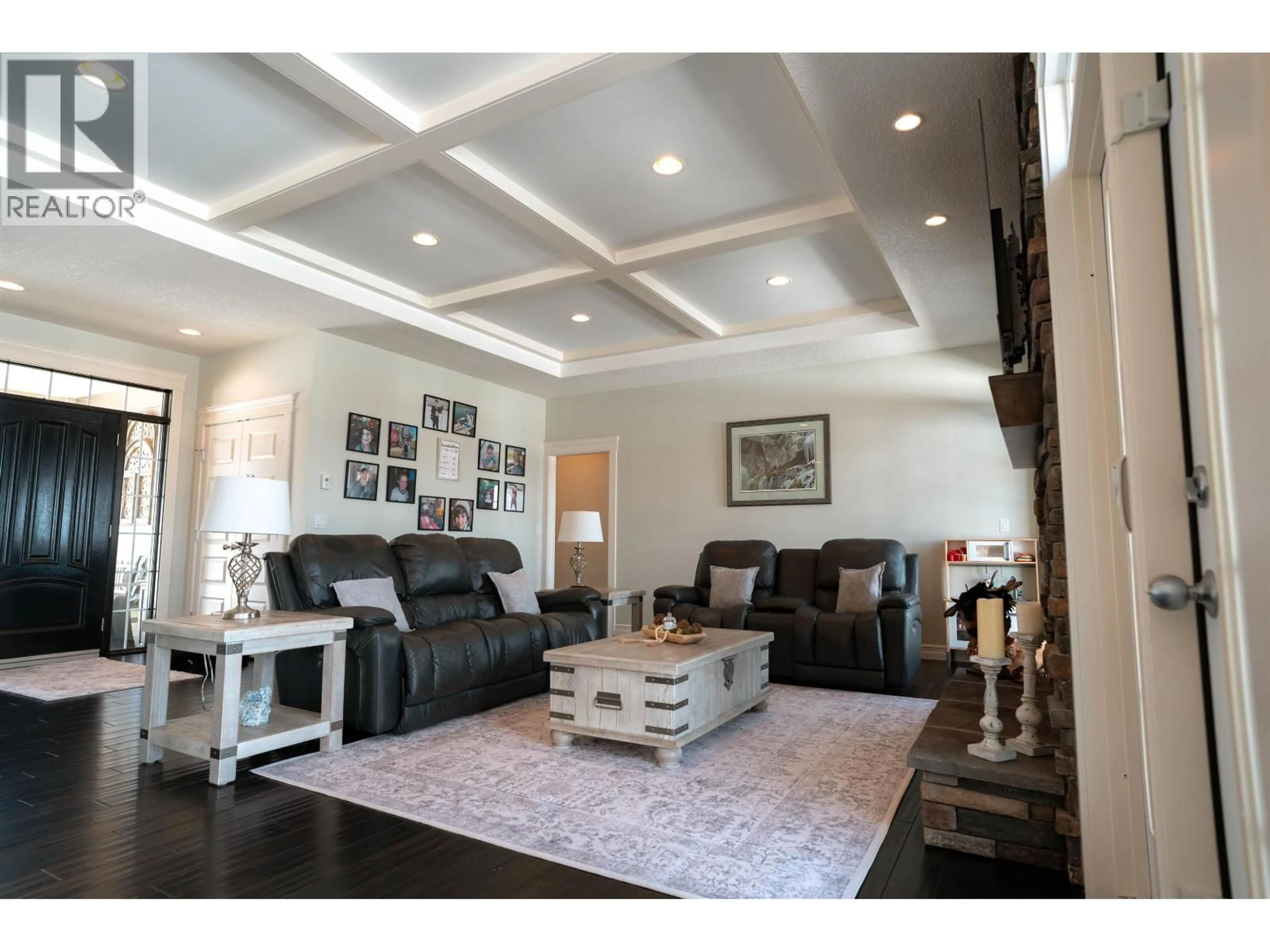 Living room with furniture, wood/laminate floor for 13816 CARDINAL ROAD, Charlie Lake British Columbia V0C1H0