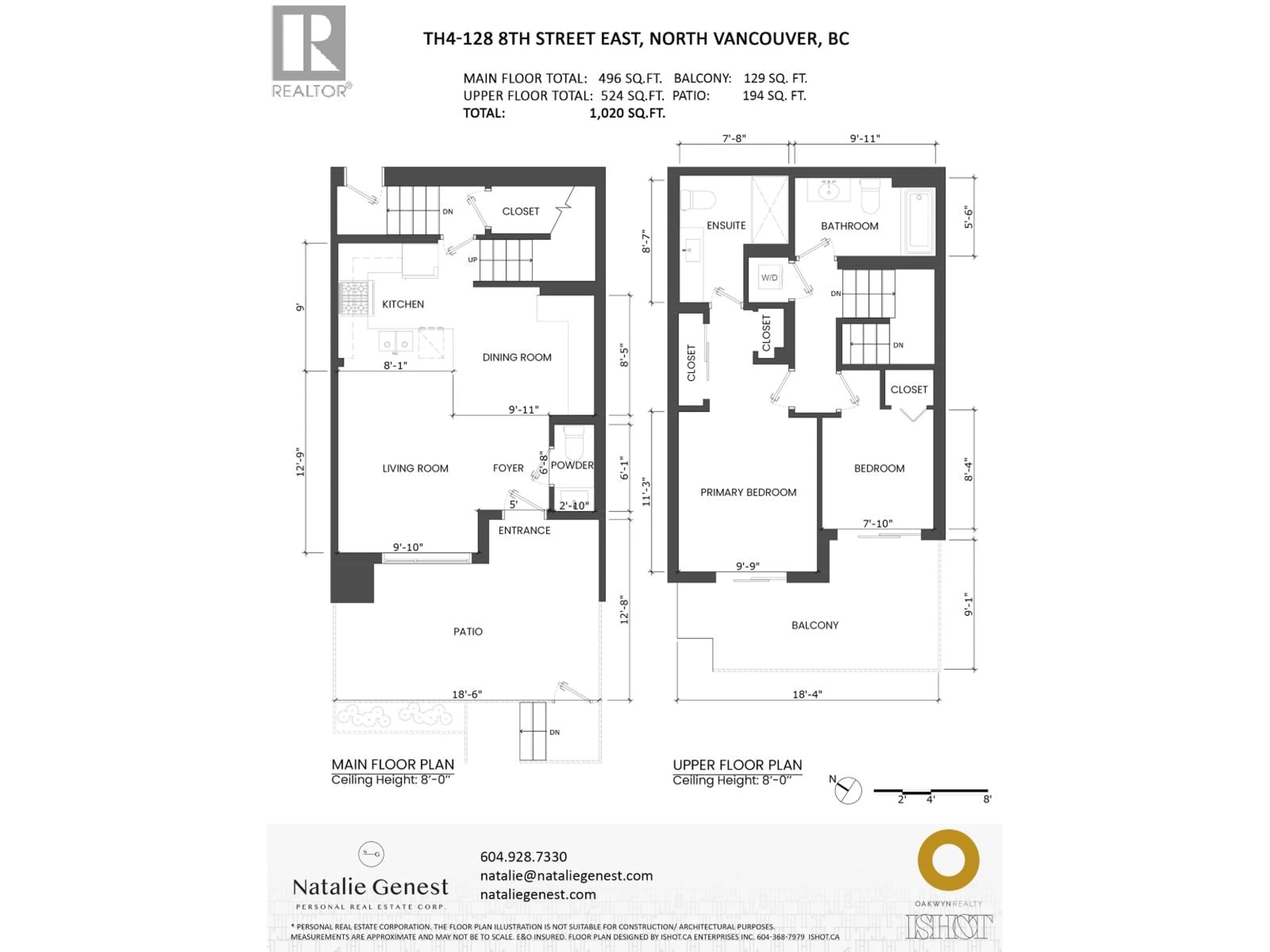 Floor plan for TH4 - 128 8TH STREET, North Vancouver British Columbia V7L0H2
