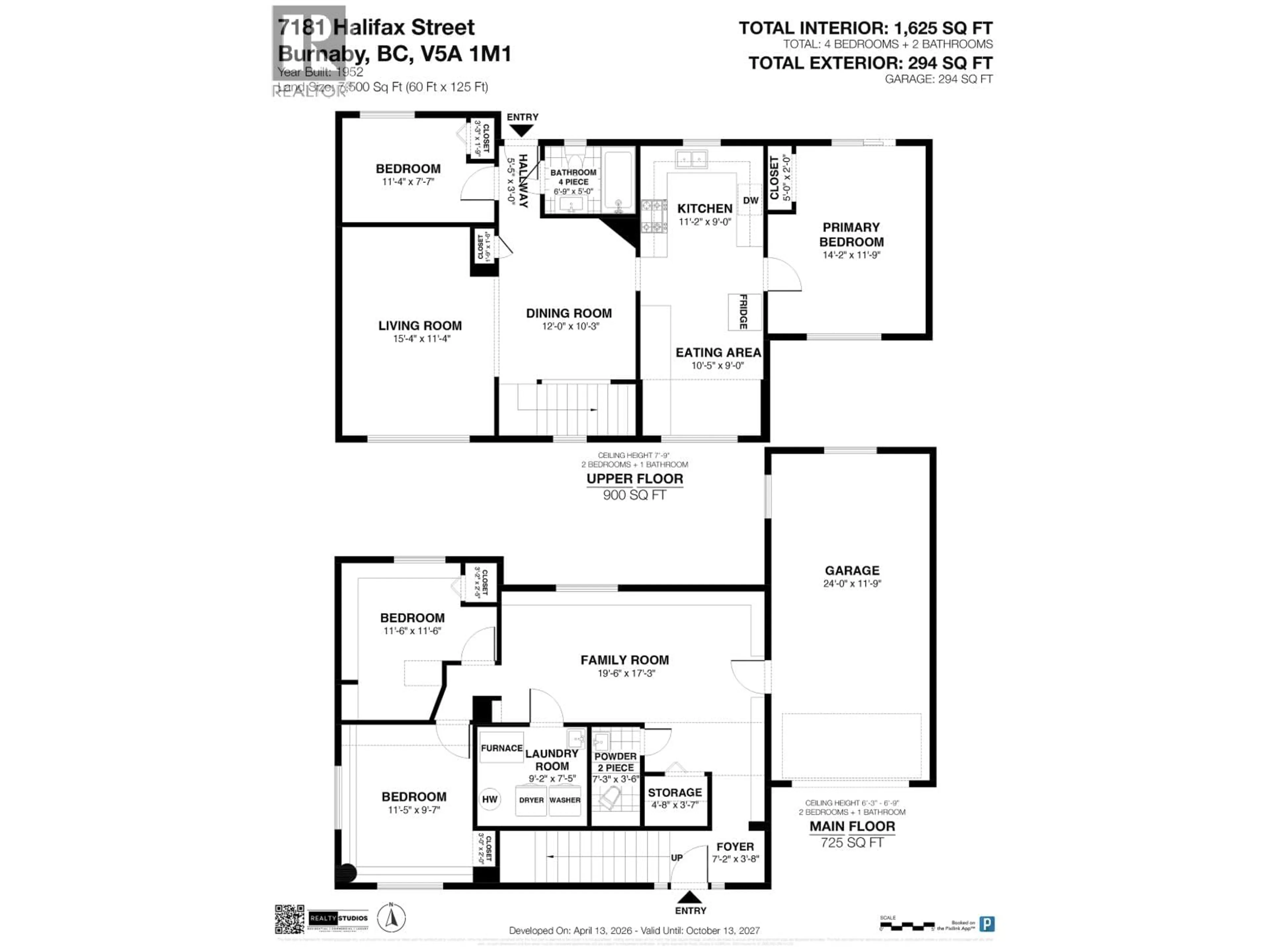 Floor plan for 7181 HALIFAX STREET, Burnaby British Columbia V5A1M1