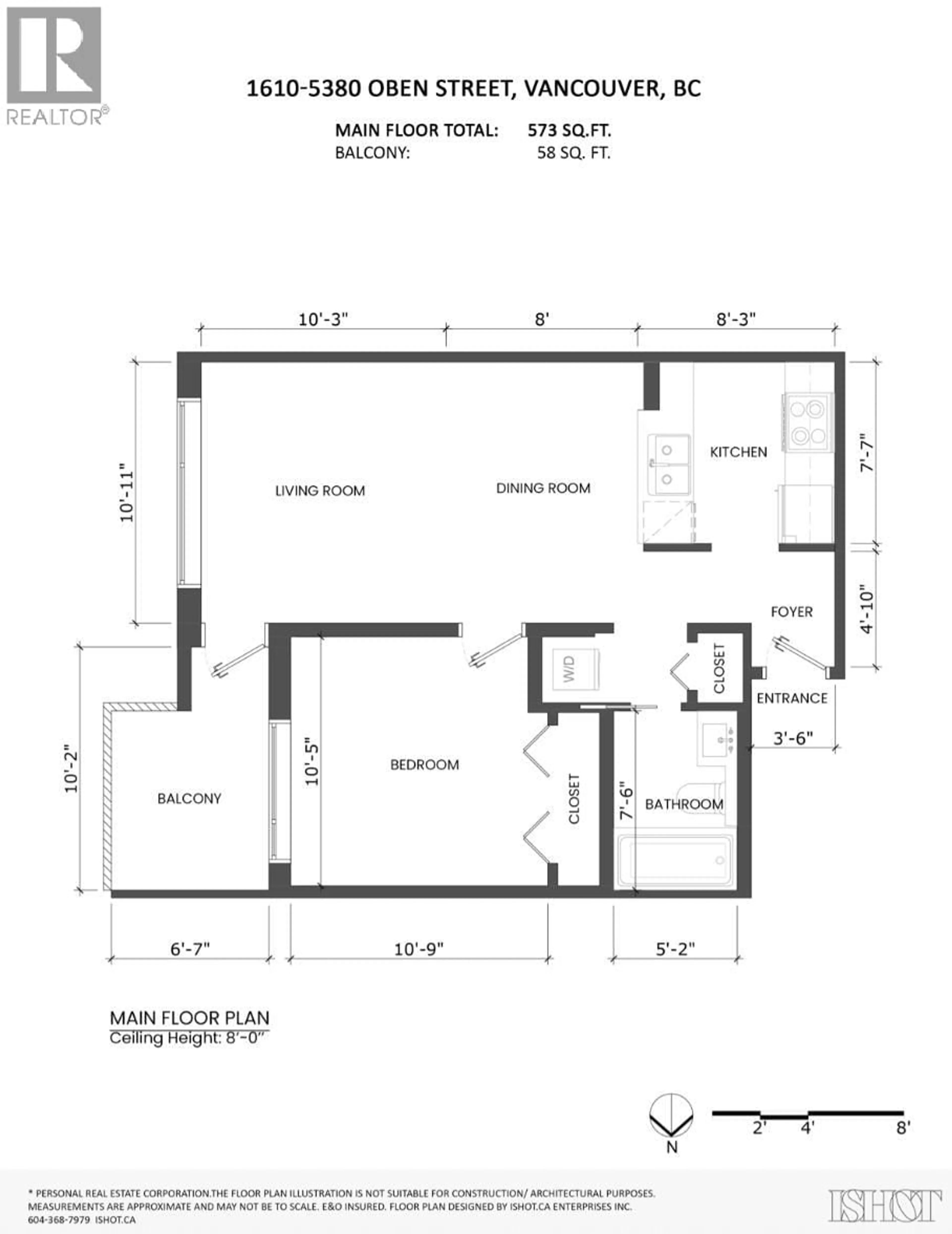 Floor plan for 1610 - 5380 OBEN STREET, Vancouver British Columbia V5R6H7