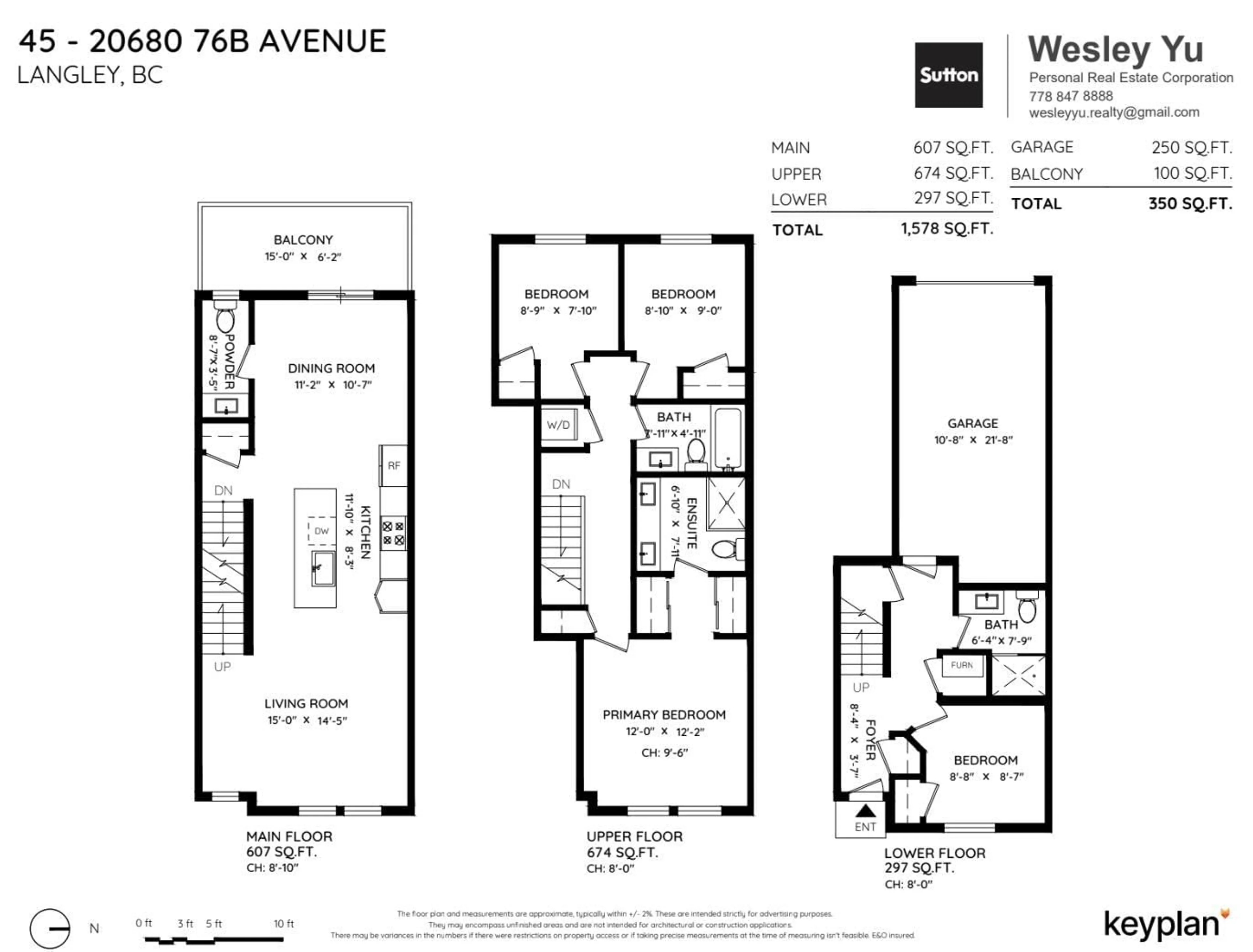 Floor plan for 45 - 20680 76B AVENUE, Langley British Columbia V2Y4L2