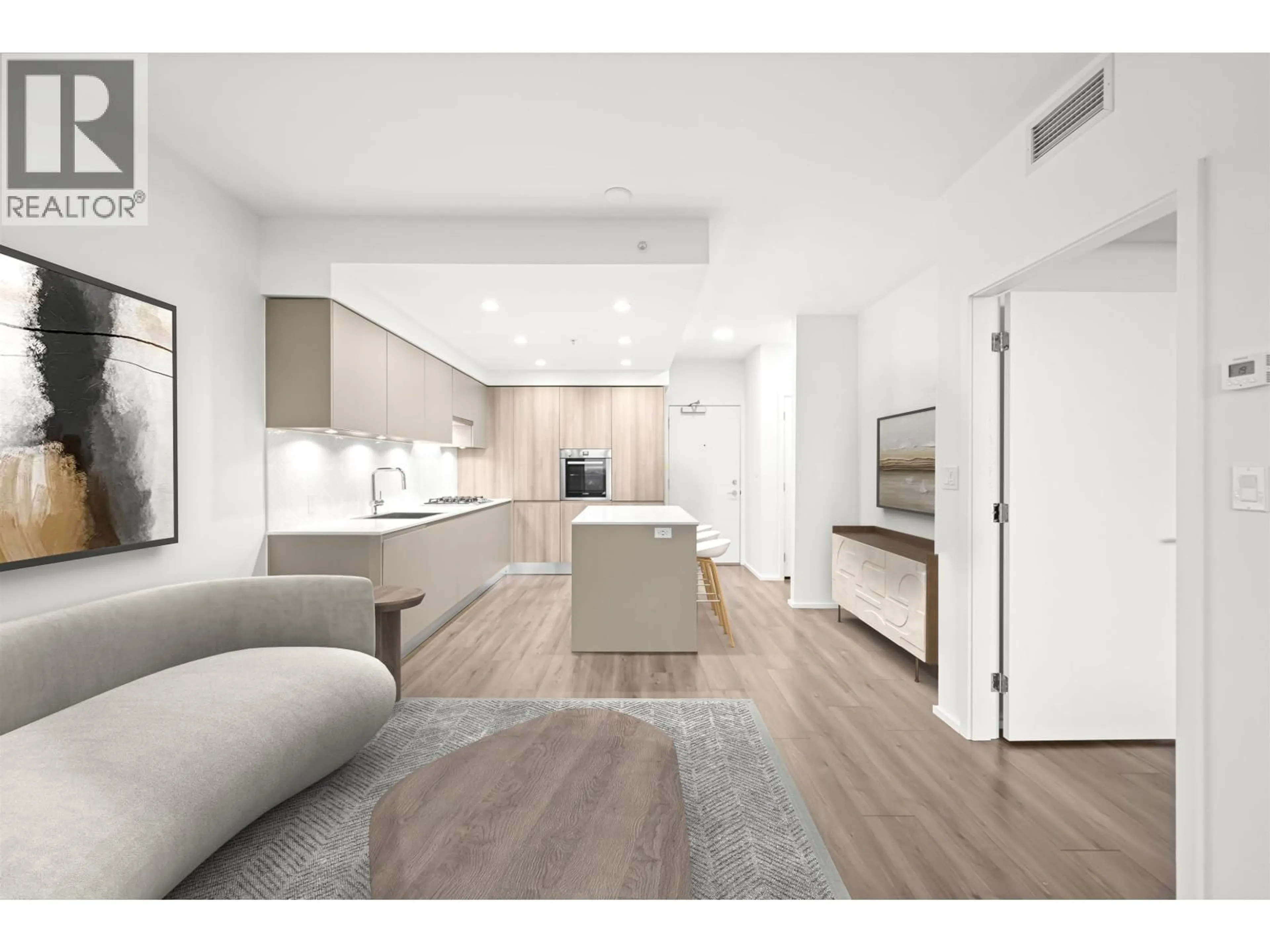 Open concept kitchen, wood/laminate floor for 1909 - 3833 EVERGREEN PLACE, Burnaby British Columbia V3J0M2