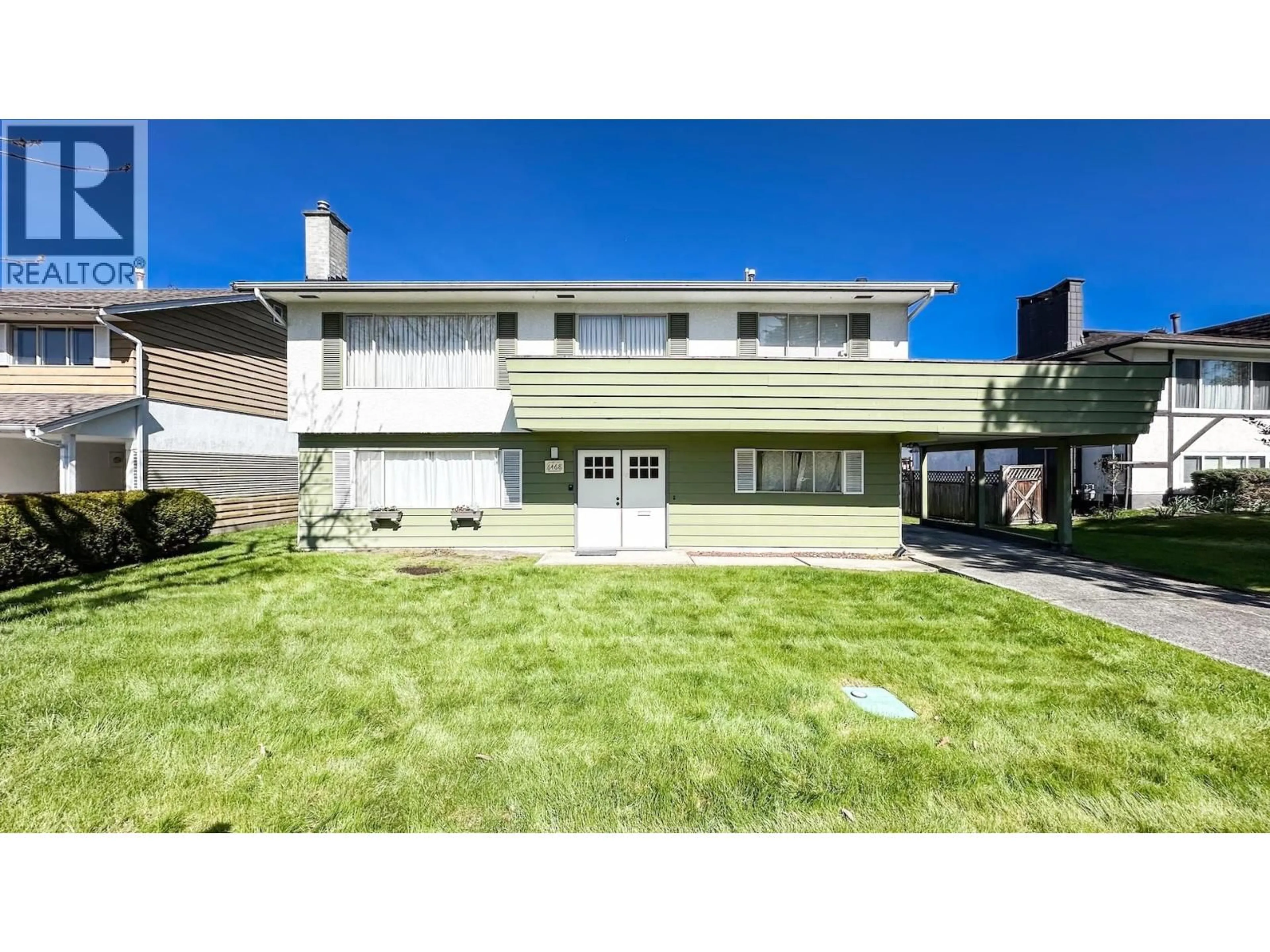 Home with vinyl exterior material, street for 6468 AZURE ROAD, Richmond British Columbia V7C2R9