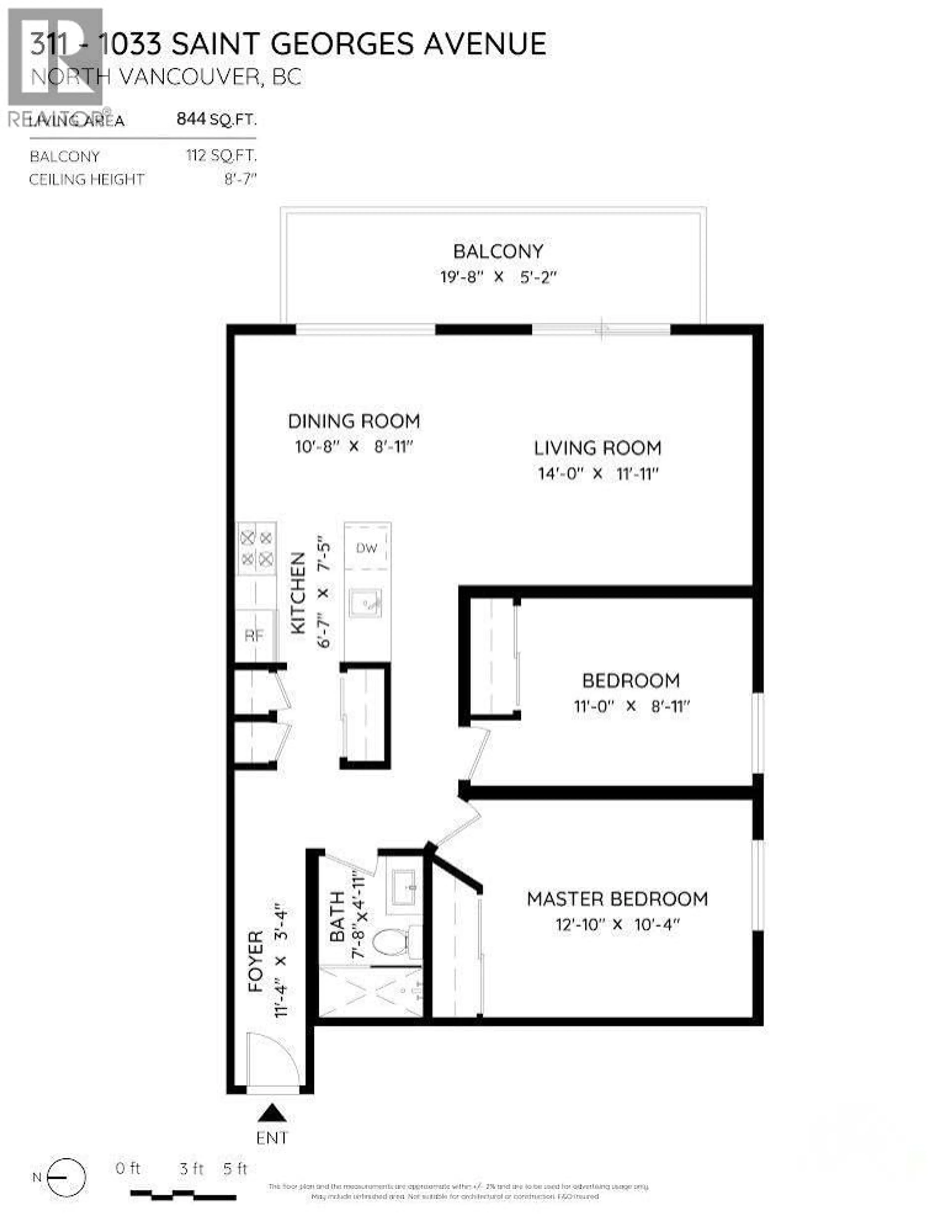 Floor plan for 311 - 1033 ST. GEORGES AVENUE, North Vancouver British Columbia V7L3H5