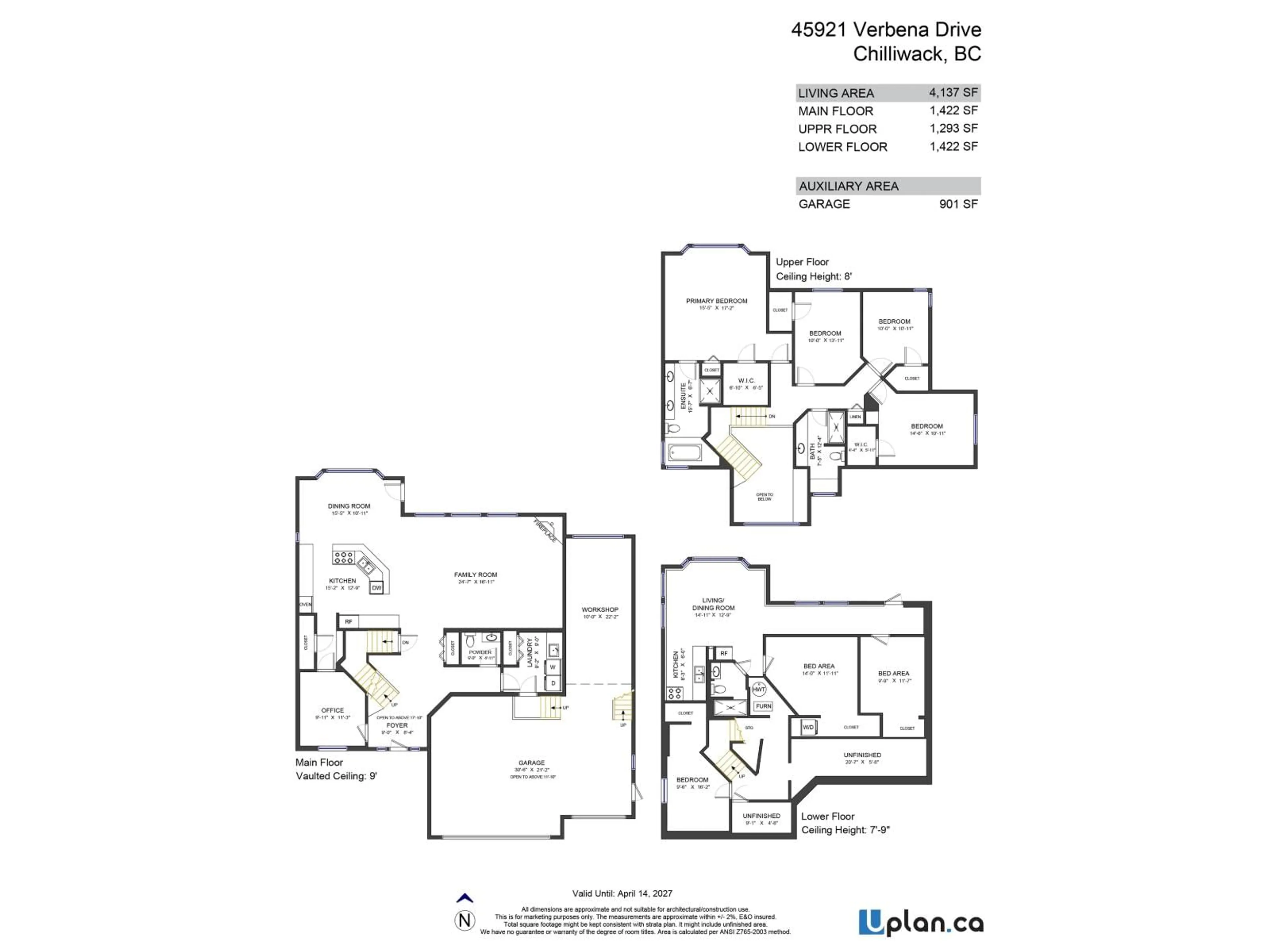 Floor plan for 45921 VERBENA DRIVE, Chilliwack British Columbia V2R0H5