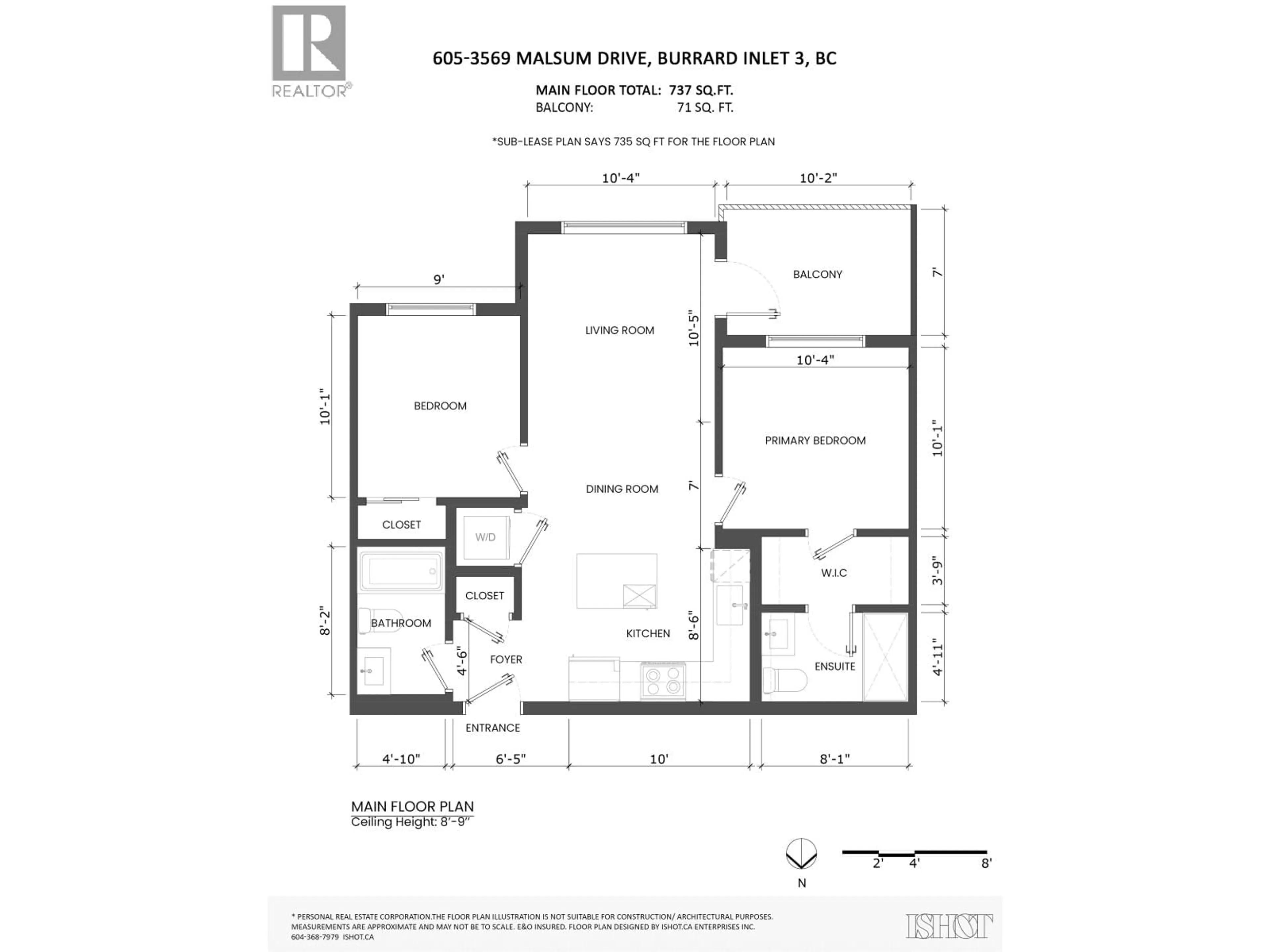 Floor plan for 605 - 3596 MALSUM DRIVE, North Vancouver British Columbia V7G0B5