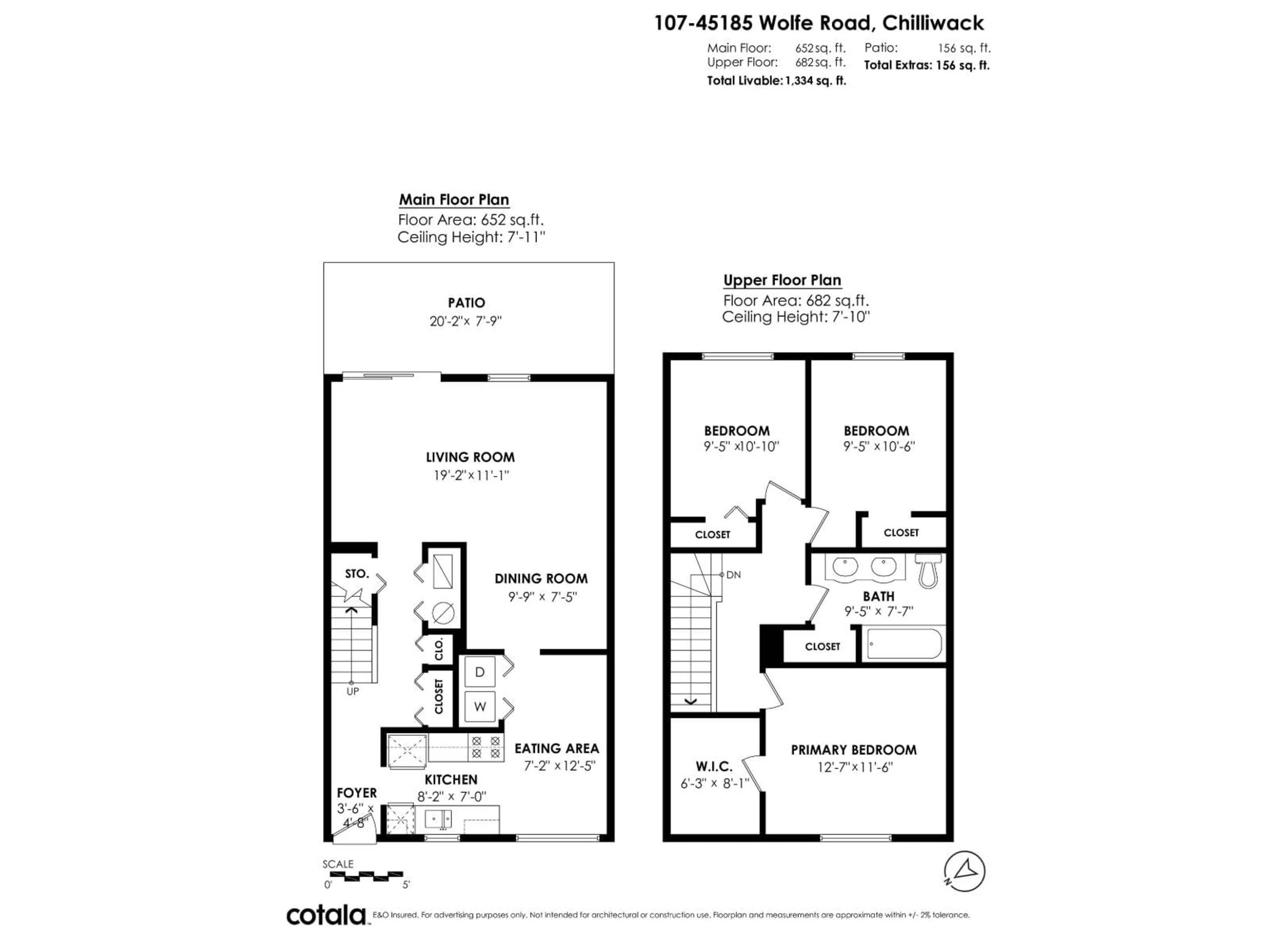 Floor plan for 107 - 45185 WOLFE ROAD, Chilliwack British Columbia V2P1V5