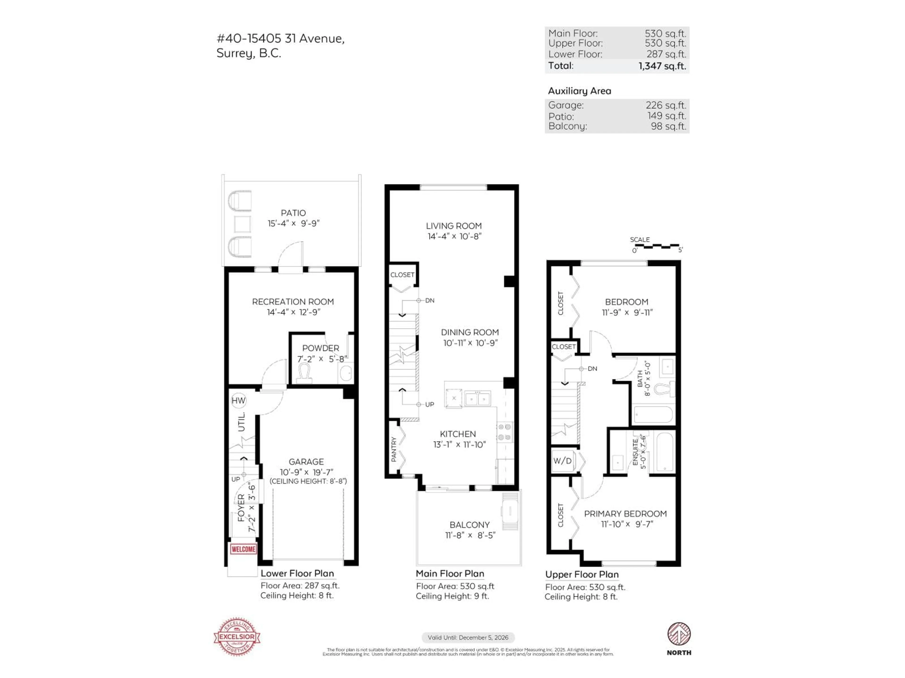 Floor plan for 40 - 15405 31 AVENUE, Surrey British Columbia V3Z2W5