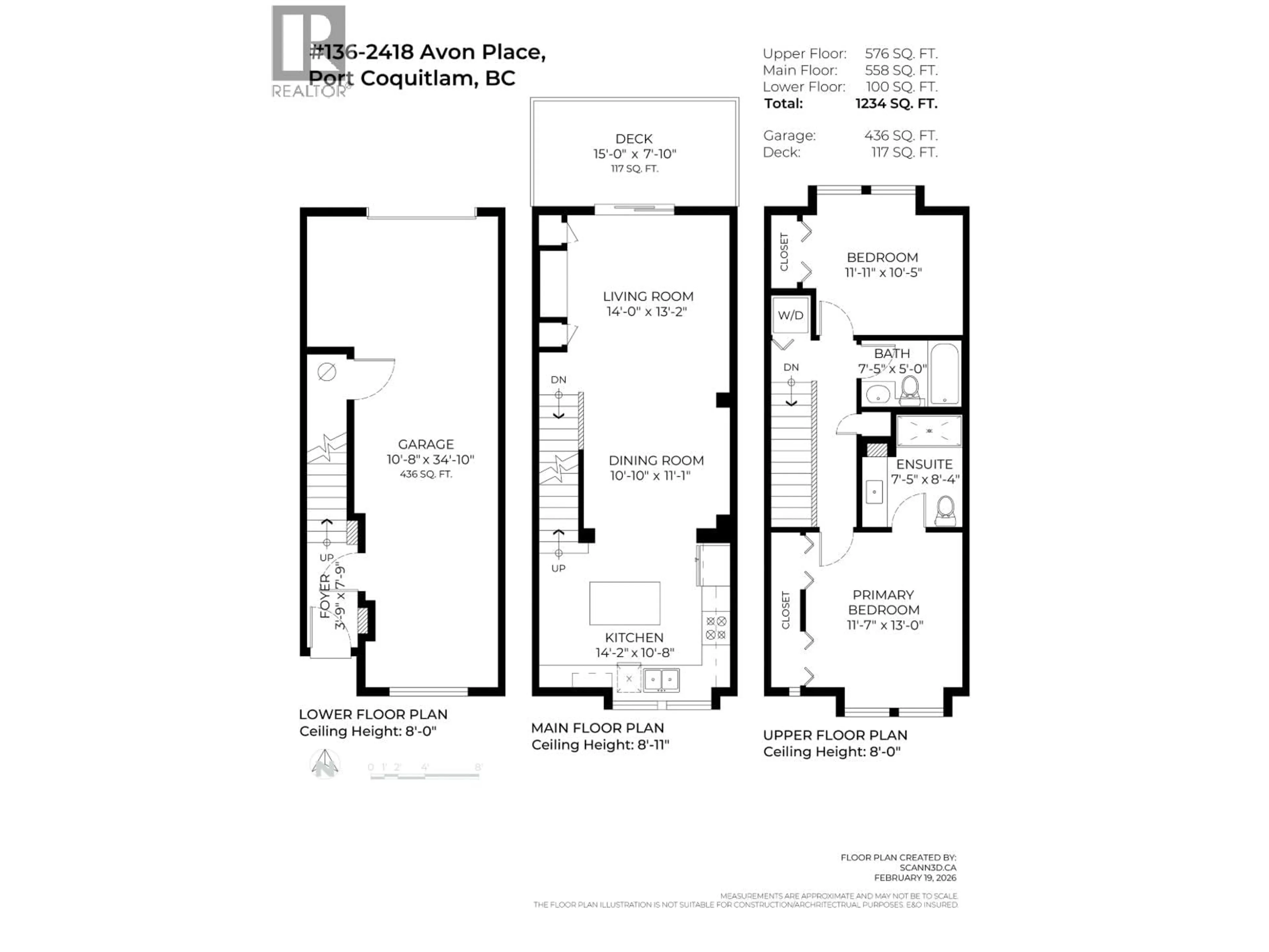 Floor plan for 136 - 2418 AVON PLACE, Port Coquitlam British Columbia V3B0C7