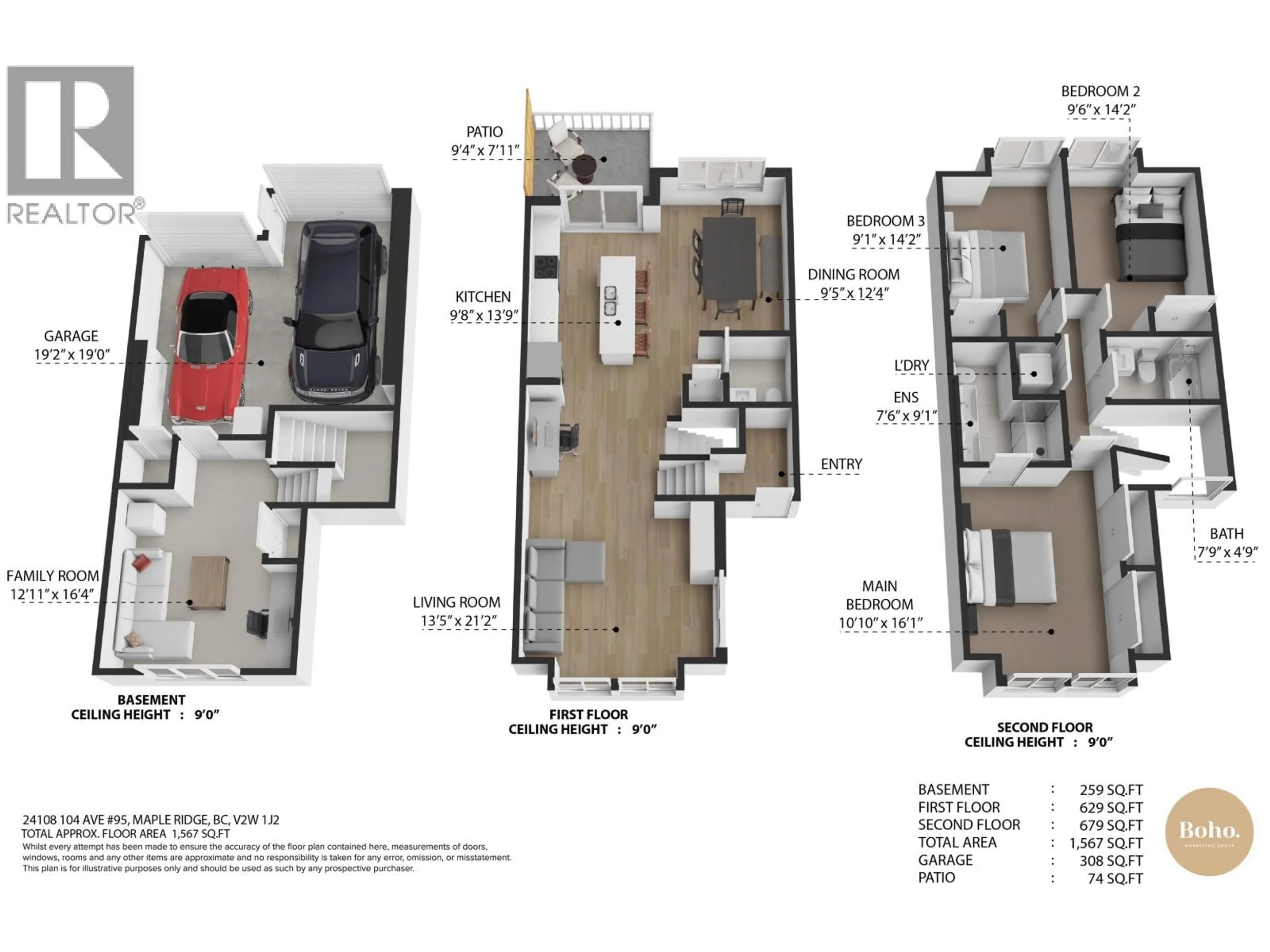 Floor plan for 95 - 24108 104 AVENUE, Maple Ridge British Columbia V2W0J5