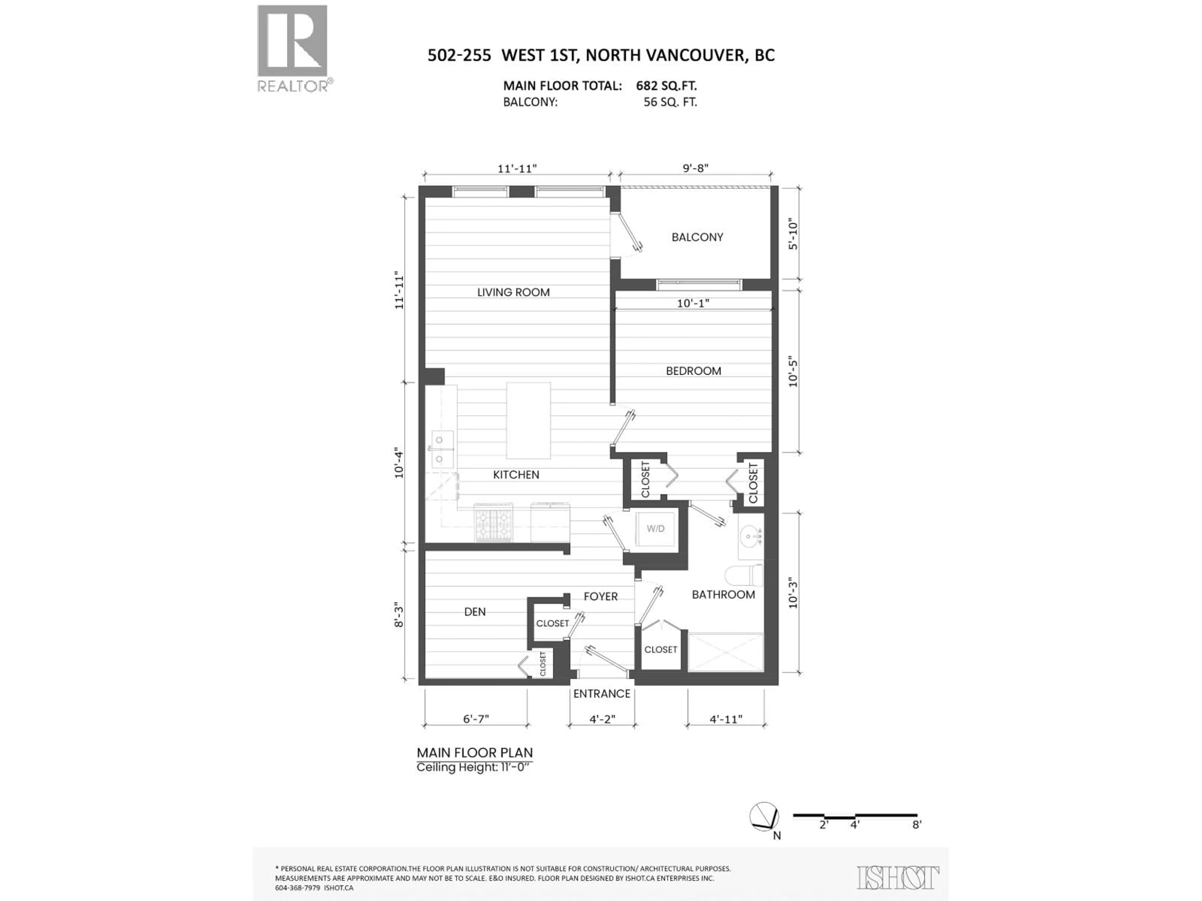 Floor plan for 502 - 255 1ST STREET, North Vancouver British Columbia V7M3G8