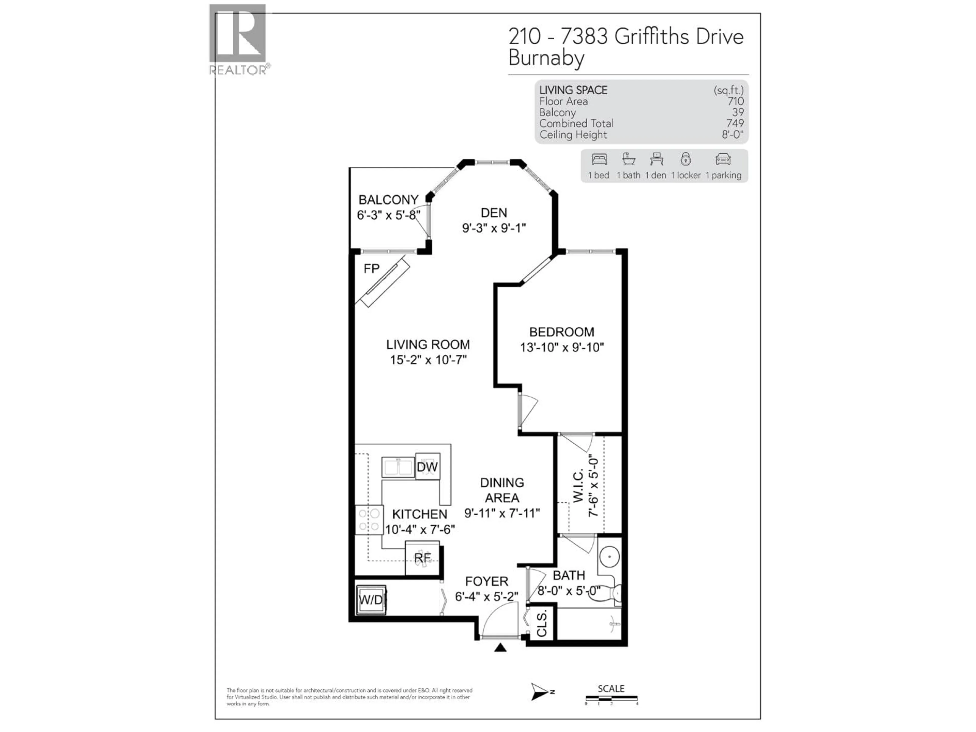 Floor plan for 210 - 7383 GRIFFITHS DRIVE, Burnaby British Columbia V5E4M8