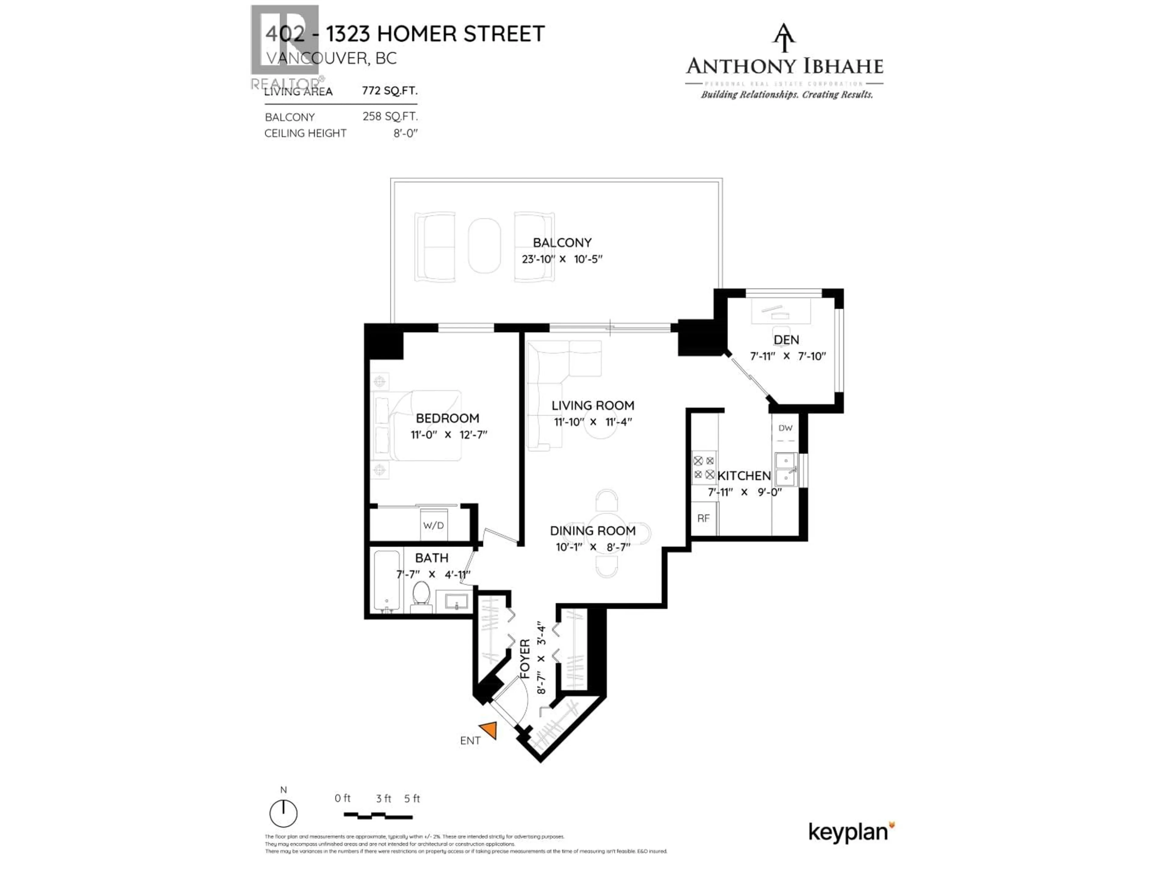 Floor plan for 402 - 1323 HOMER STREET, Vancouver British Columbia V6B5T1