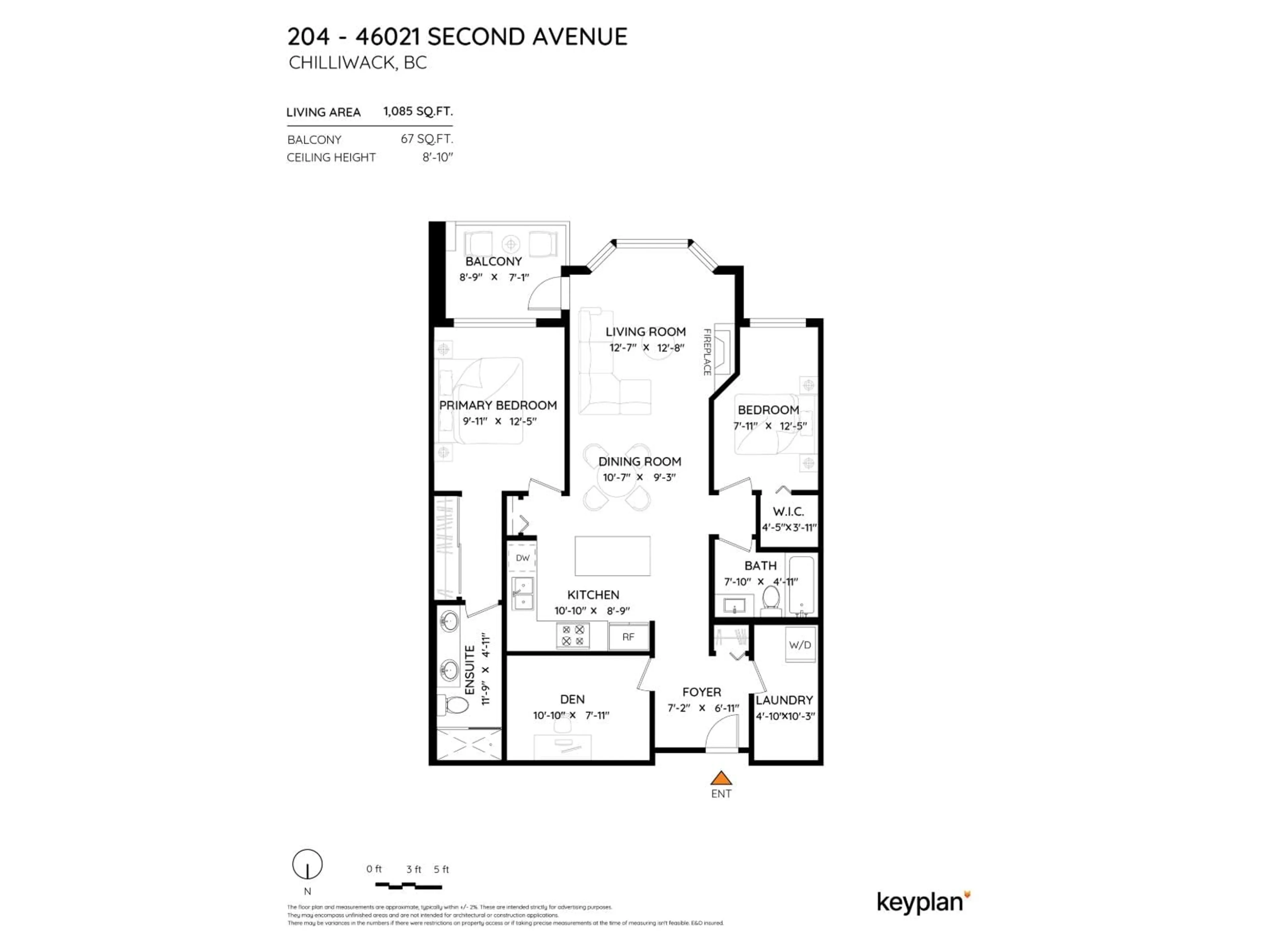 Floor plan for 204 - 46021 SECOND AVENUE, Chilliwack British Columbia V2P1S6