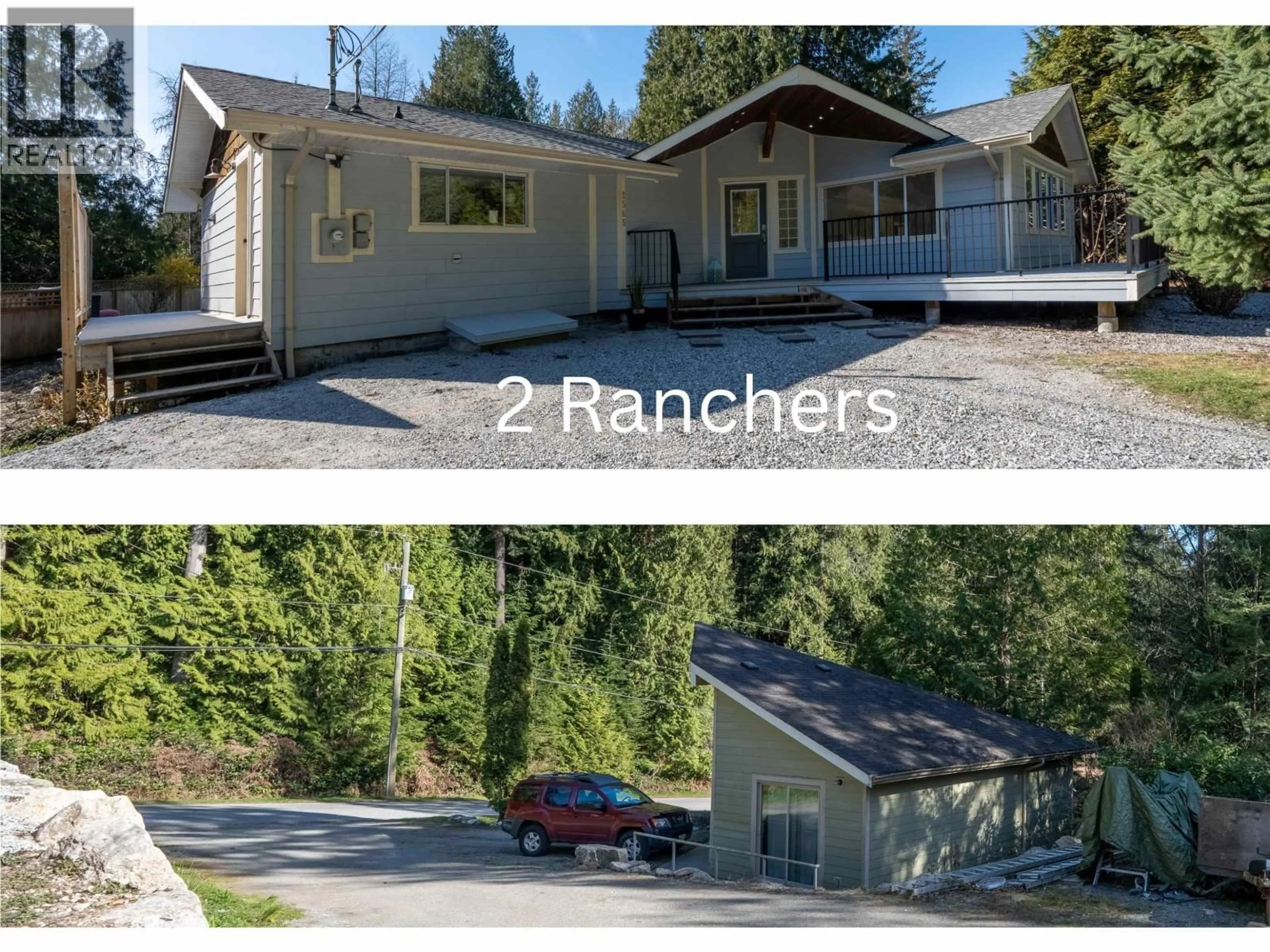 A pic from outside/outdoor area/front of a property/back of a property/a pic from drone, street for 1565 JACK ROAD, Sechelt British Columbia V7Z0A1