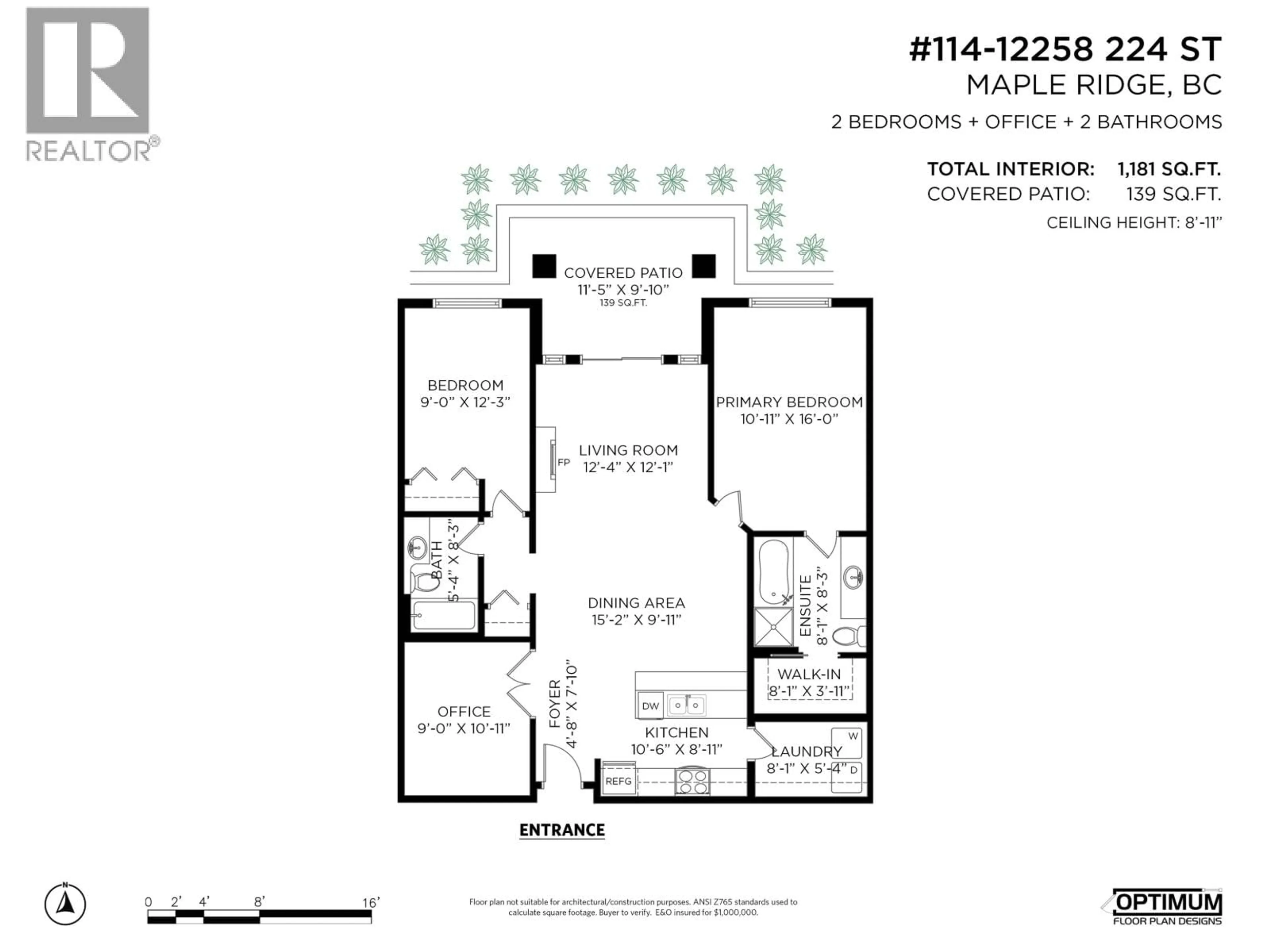 Floor plan for 114 - 12258 224 STREET, Maple Ridge British Columbia V2X8Y7