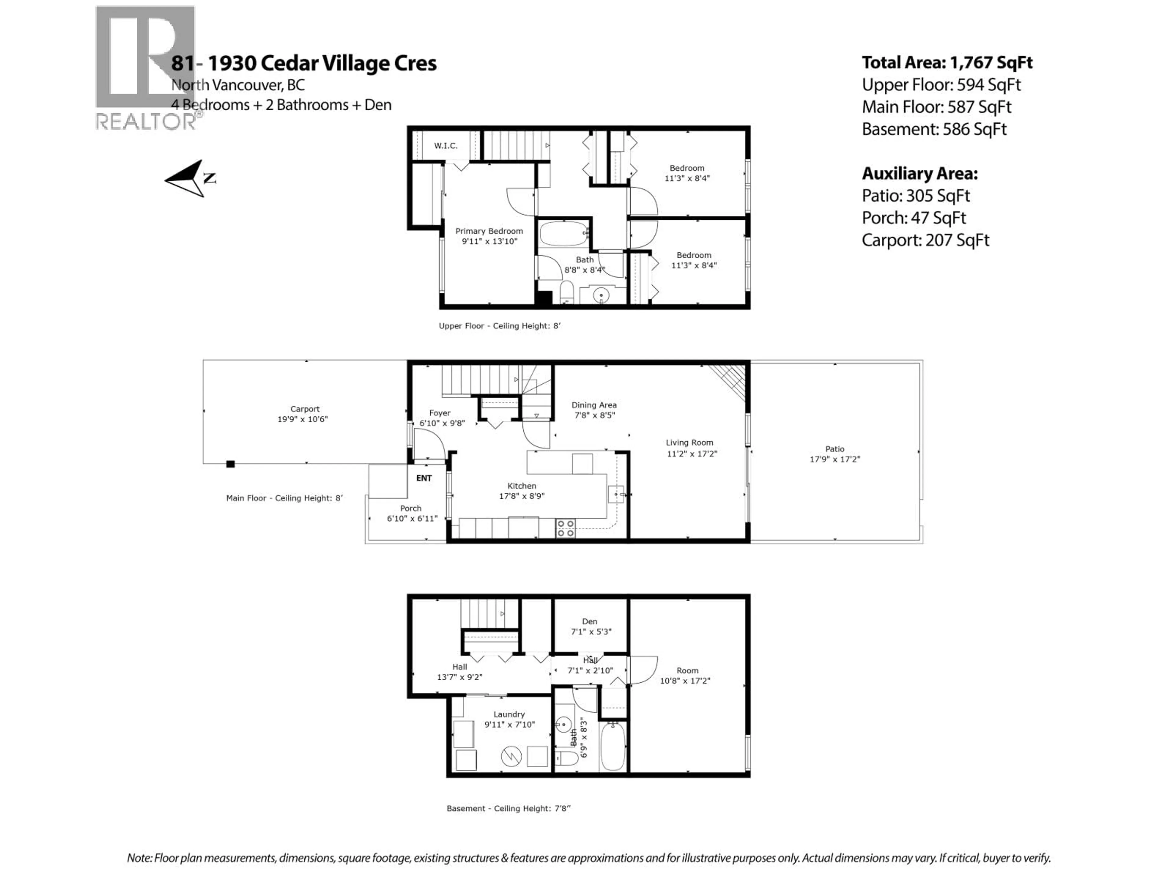 Floor plan for 81 - 1930 CEDAR VILLAGE CRESCENT, North Vancouver British Columbia V7J3M5