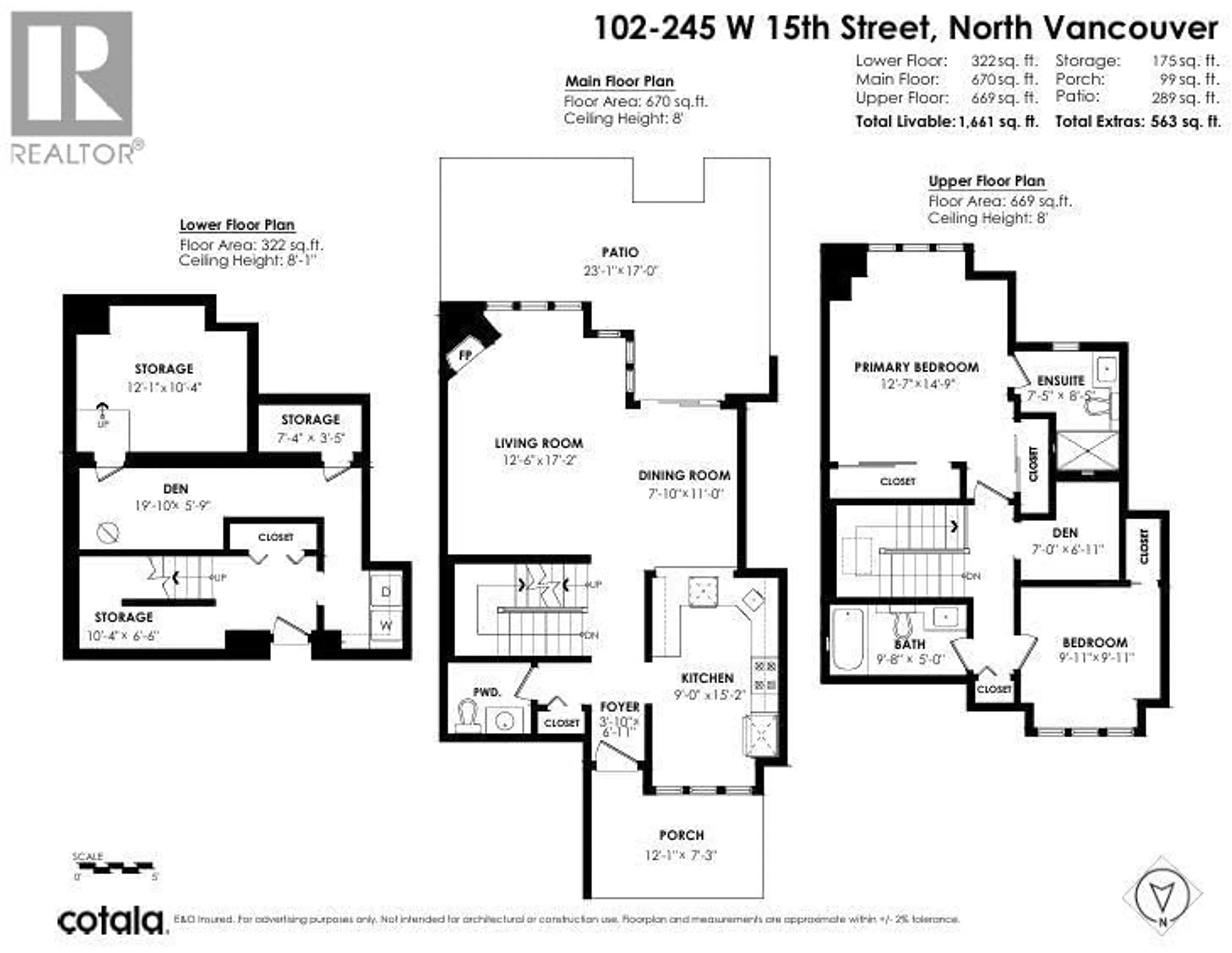 Floor plan for 102 - 245 15TH STREET, North Vancouver British Columbia V7M1S3