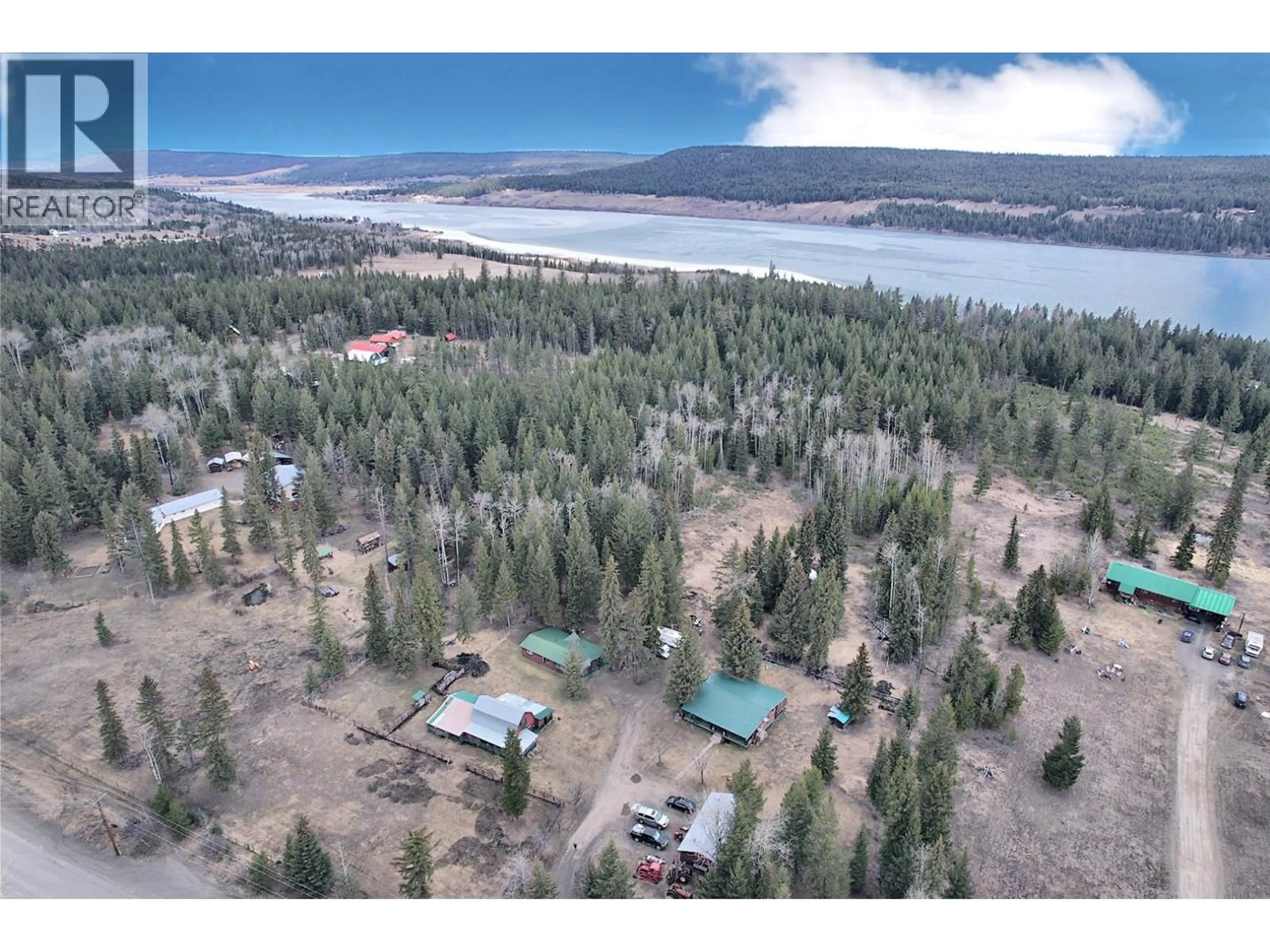 A pic from outside/outdoor area/front of a property/back of a property/a pic from drone, mountain view for 6265 HORSE LAKE ROAD, Horse Lake British Columbia V0K2E3