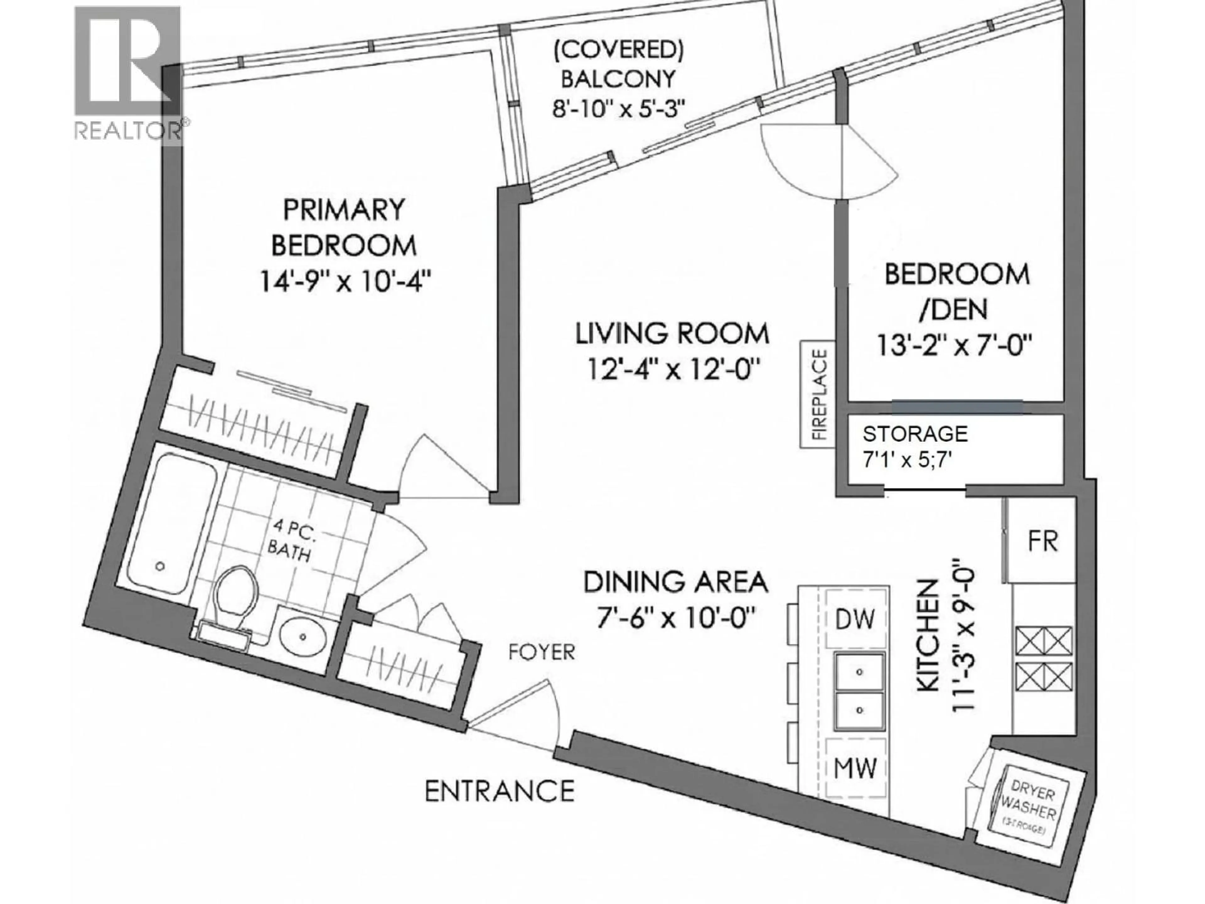Floor plan for 1707 - 1189 MELVILLE STREET, Vancouver British Columbia V6E4T8