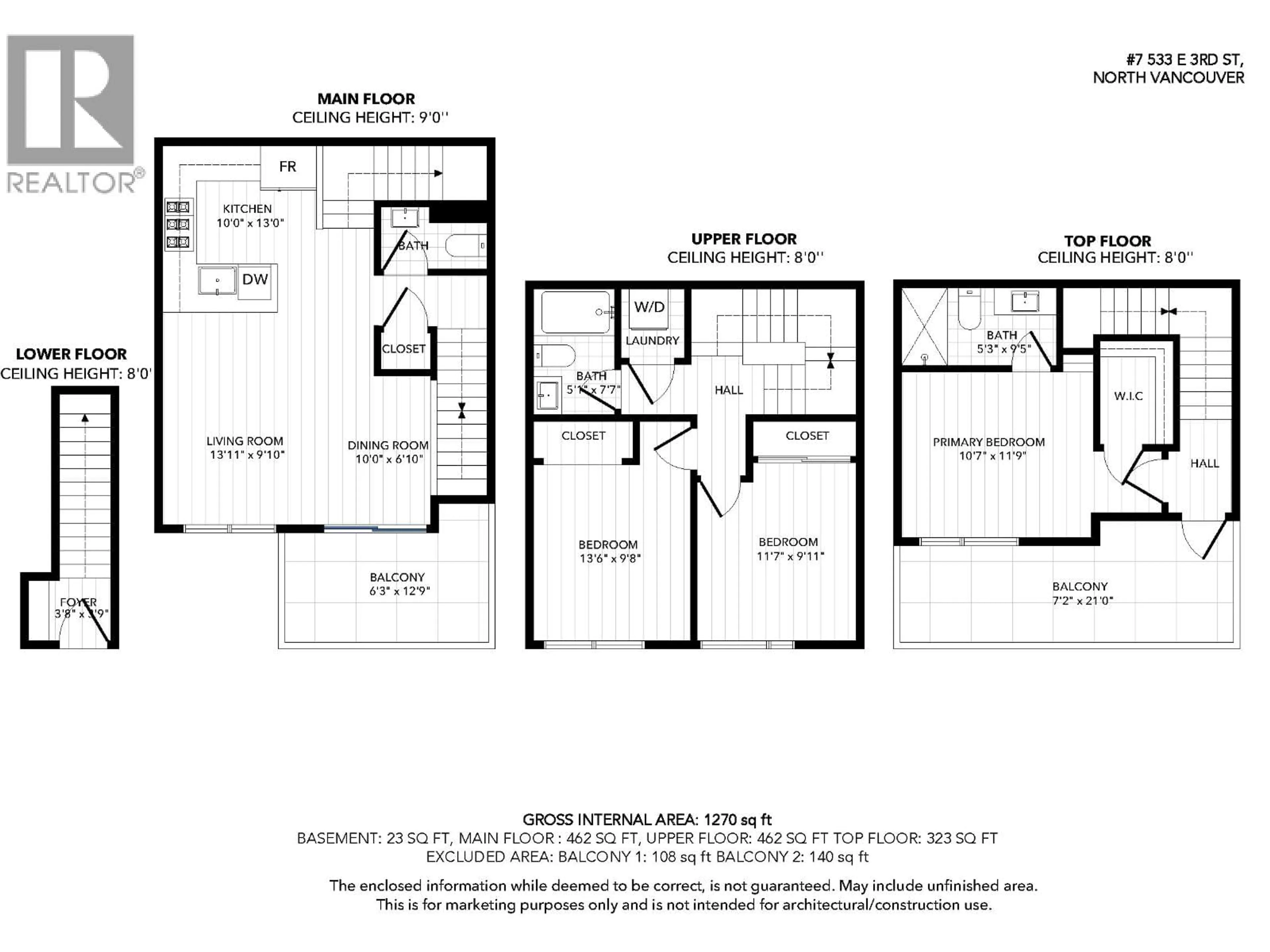 Floor plan for 7 - 533 3RD STREET, North Vancouver British Columbia V7L1G4