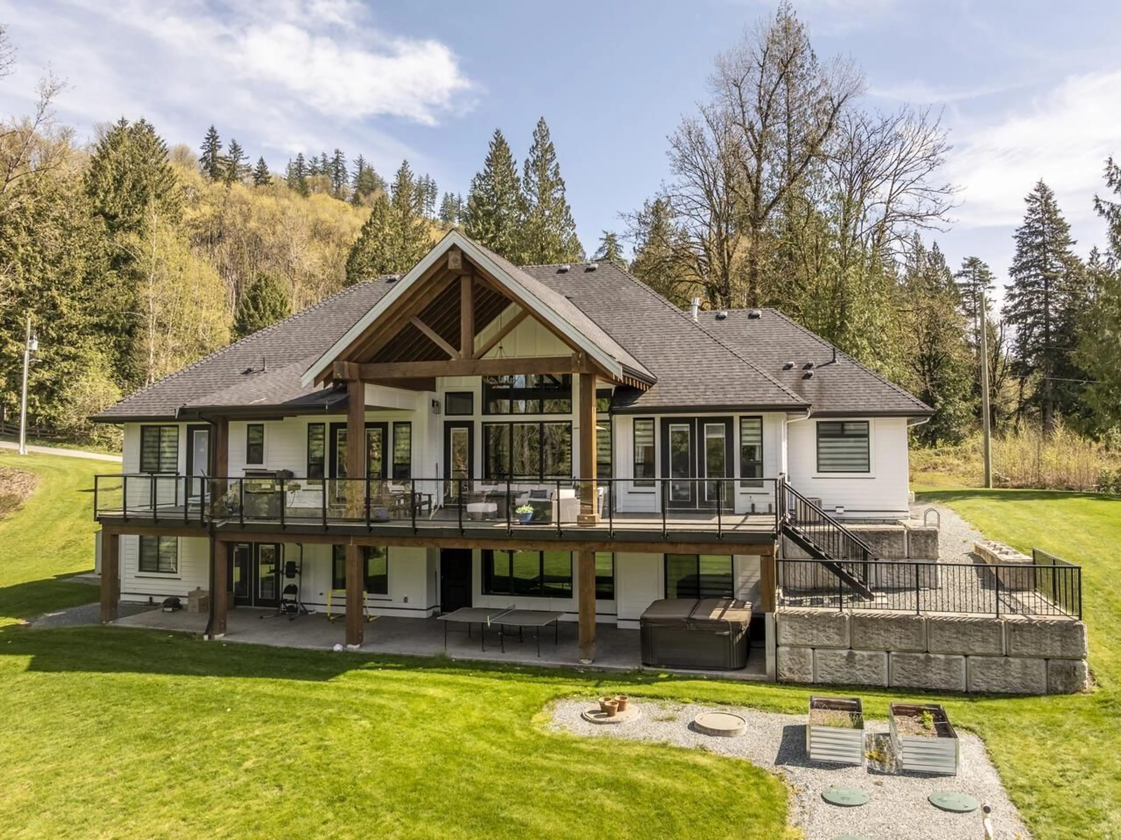 A pic from outside/outdoor area/front of a property/back of a property/a pic from drone, mountain view for 9409 ERICKSON STREET, Mission British Columbia V2V7C8