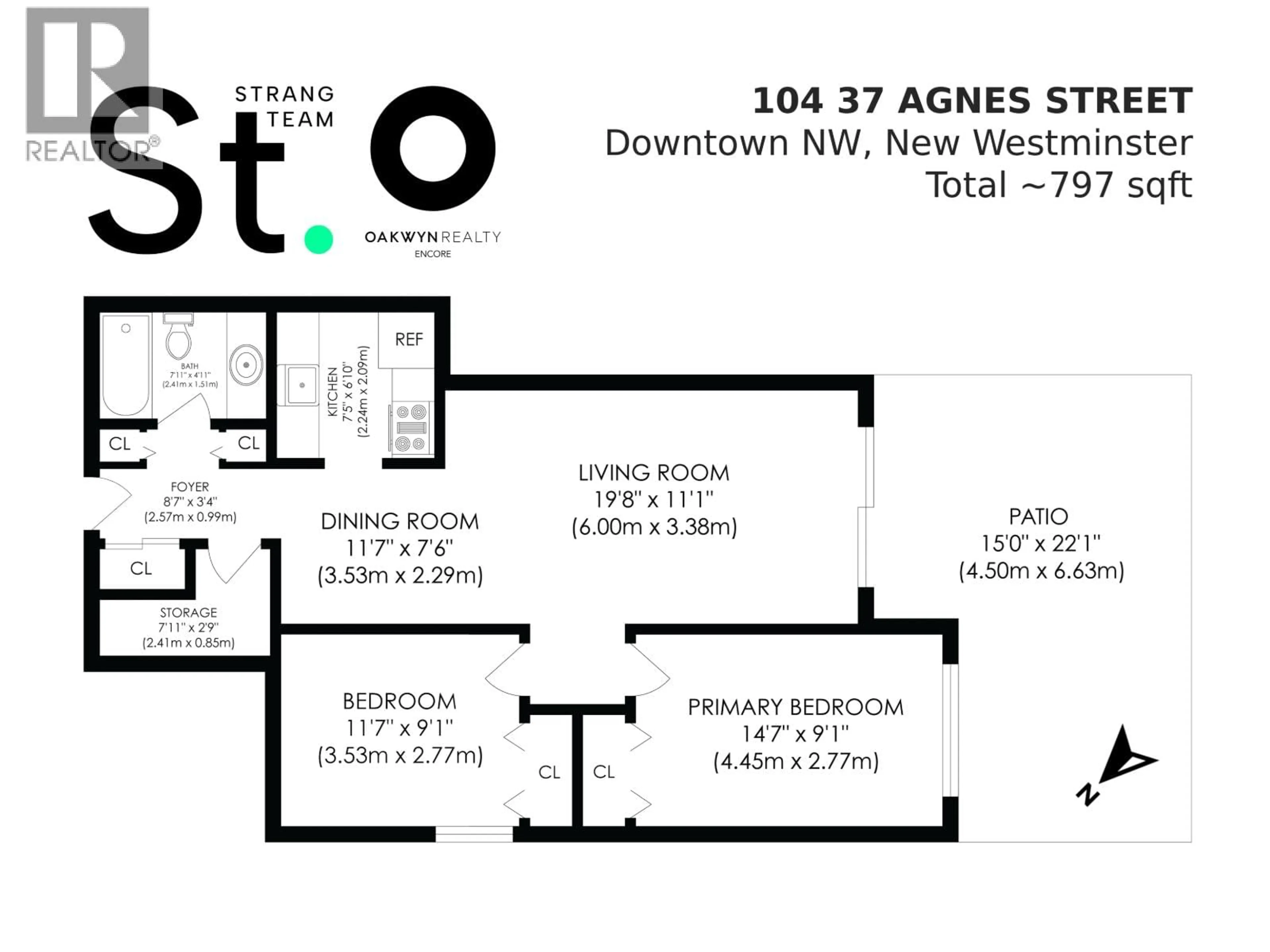 Floor plan for 104 - 37 AGNES STREET, New Westminster British Columbia V3L5G9