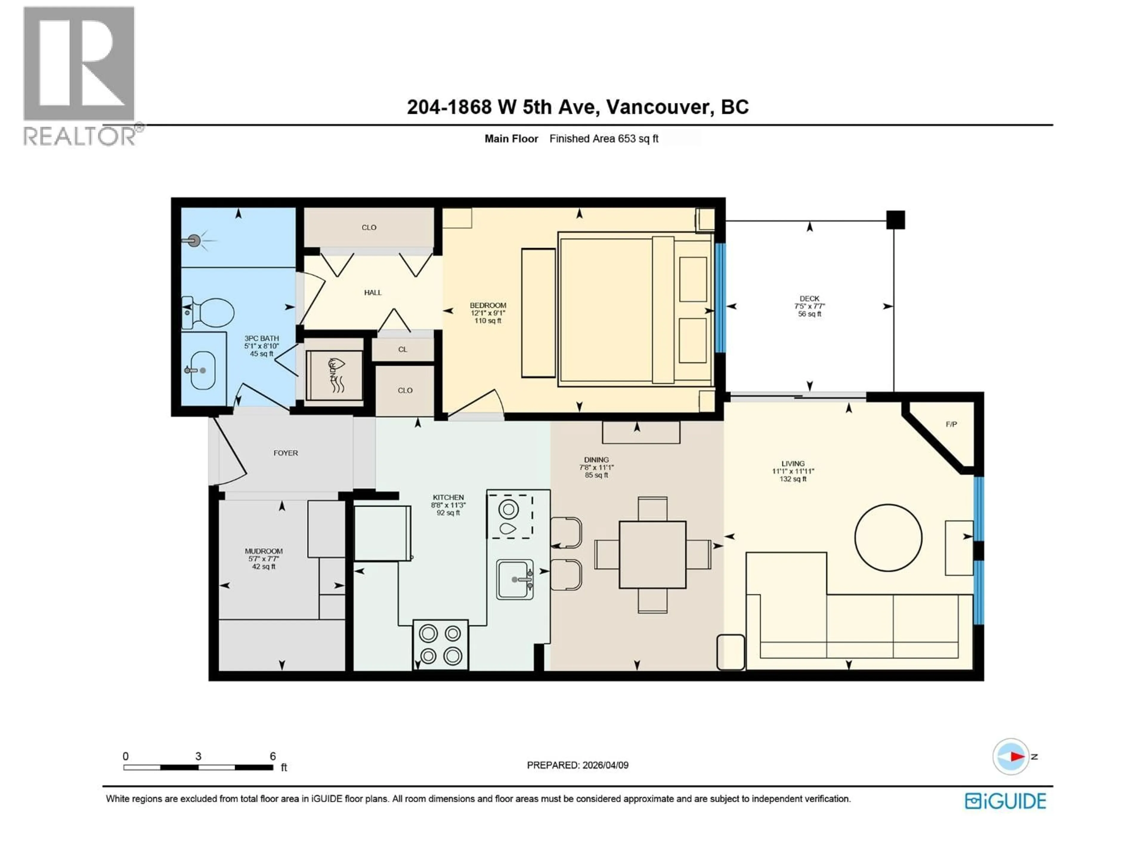 Floor plan for 204 - 1868 5TH AVENUE, Vancouver British Columbia V6J1P3