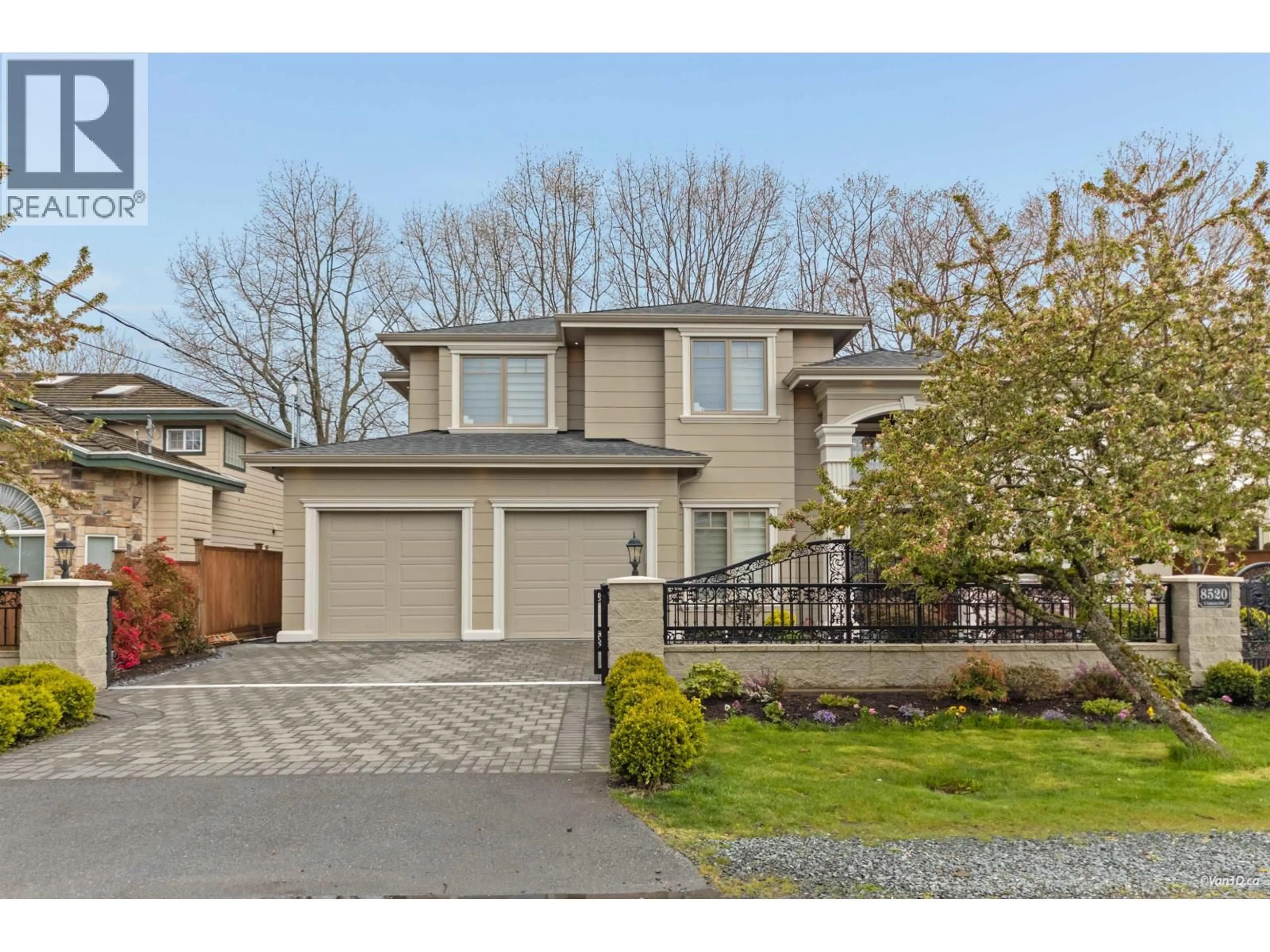 Home with vinyl exterior material, street for 8520 ELSMORE ROAD, Richmond British Columbia V7C2A1