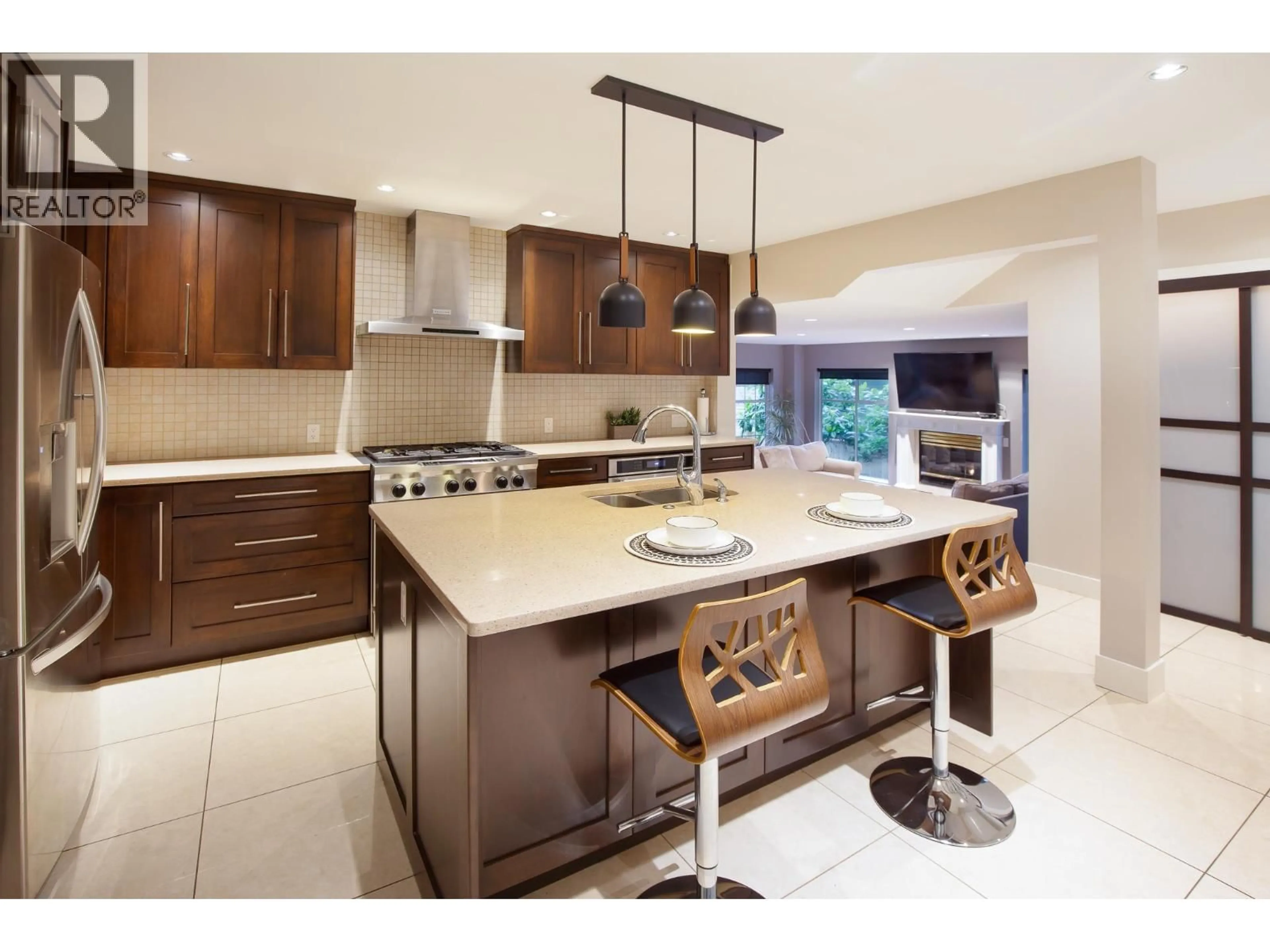 Contemporary kitchen, ceramic/tile floor for 3973 BRAEMAR PLACE, North Vancouver British Columbia V7N4M8