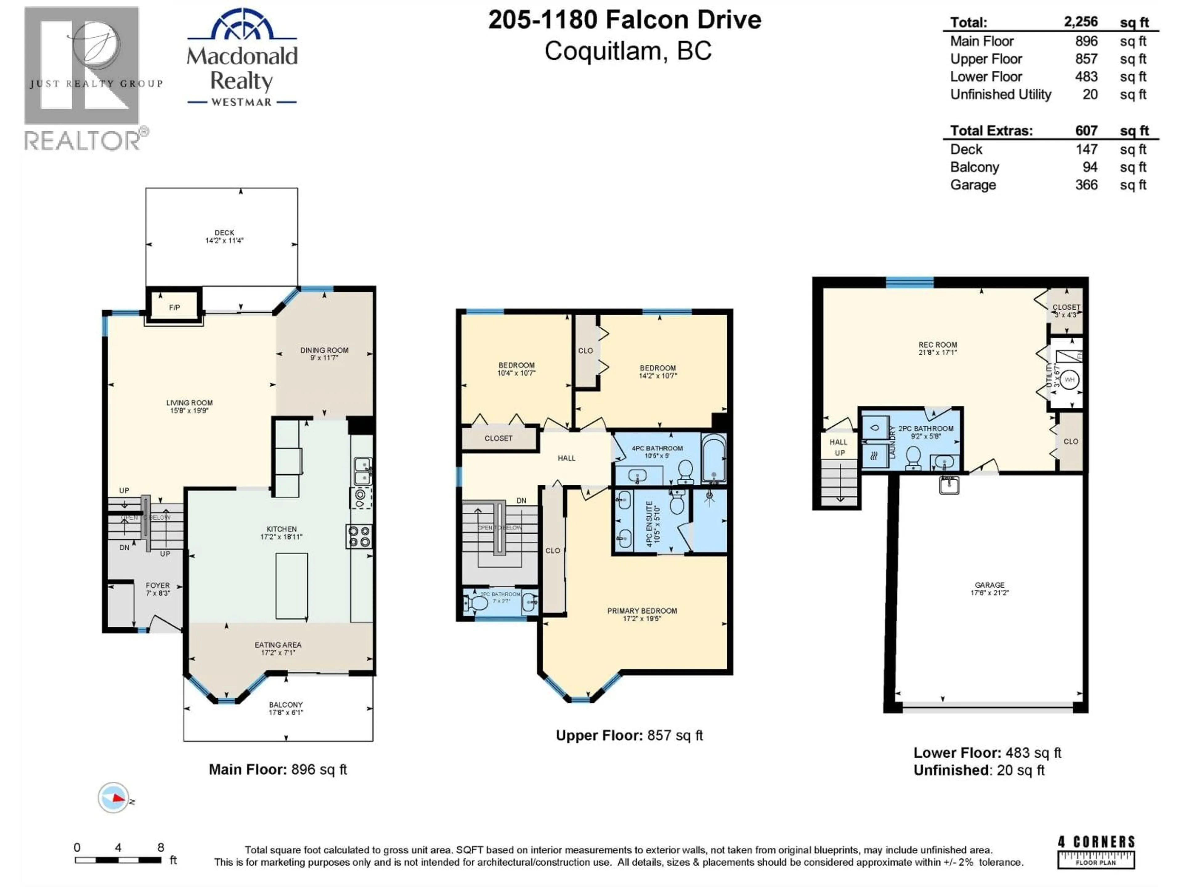 Floor plan for 205 - 1180 FALCON DRIVE, Coquitlam British Columbia V3E2K6