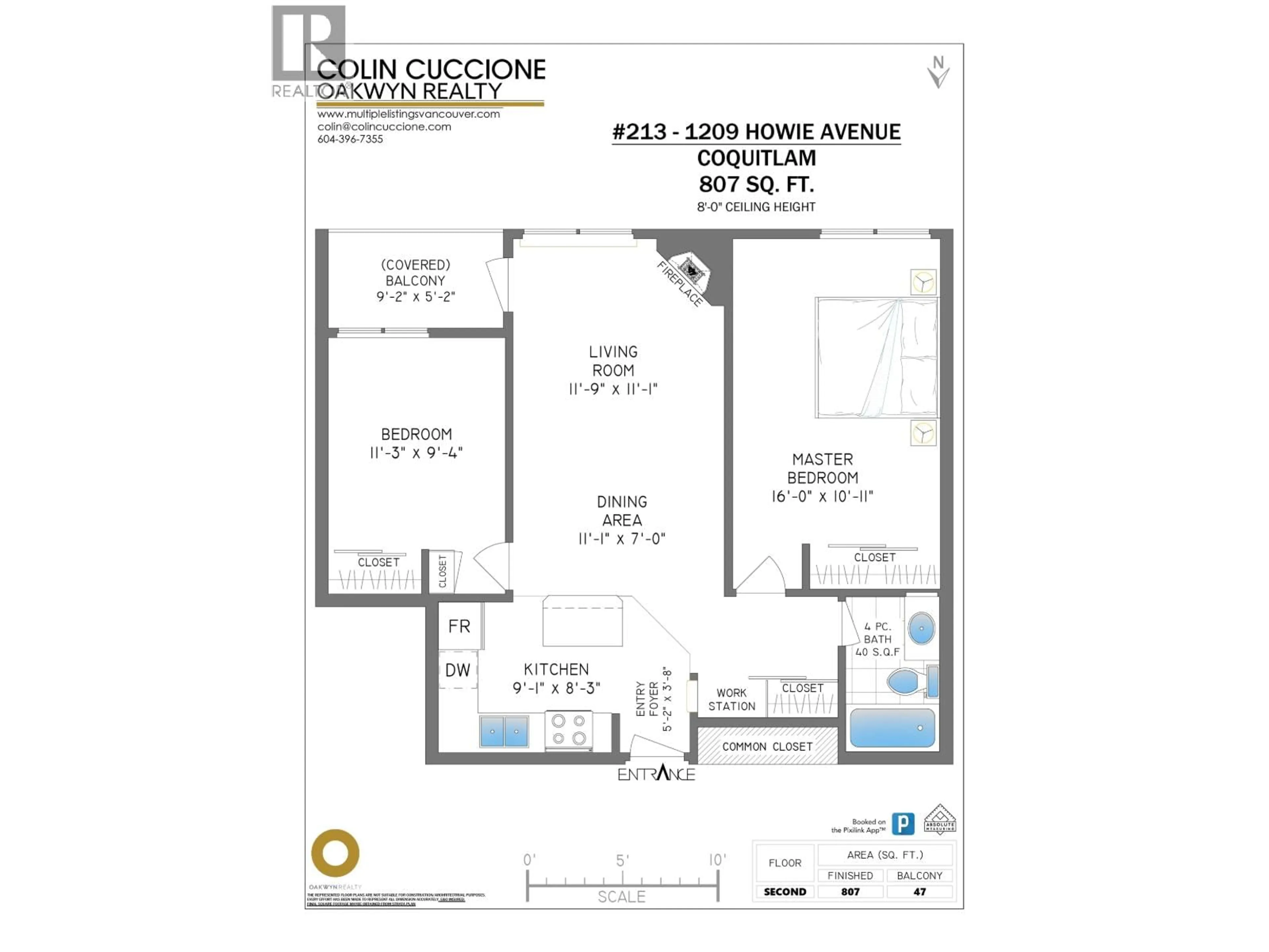 Floor plan for 213 - 1209 HOWIE AVENUE, Coquitlam British Columbia V3J1T9