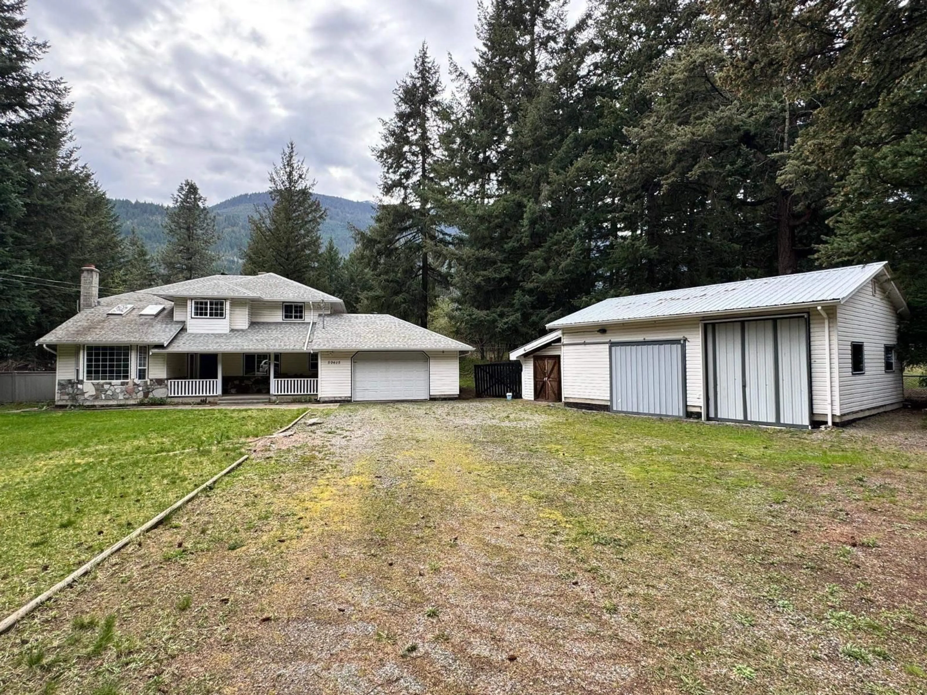 A pic from outside/outdoor area/front of a property/back of a property/a pic from drone, mountain view for 50615 SLANZI ROAD, Boston Bar / Lytton British Columbia V0K1C0