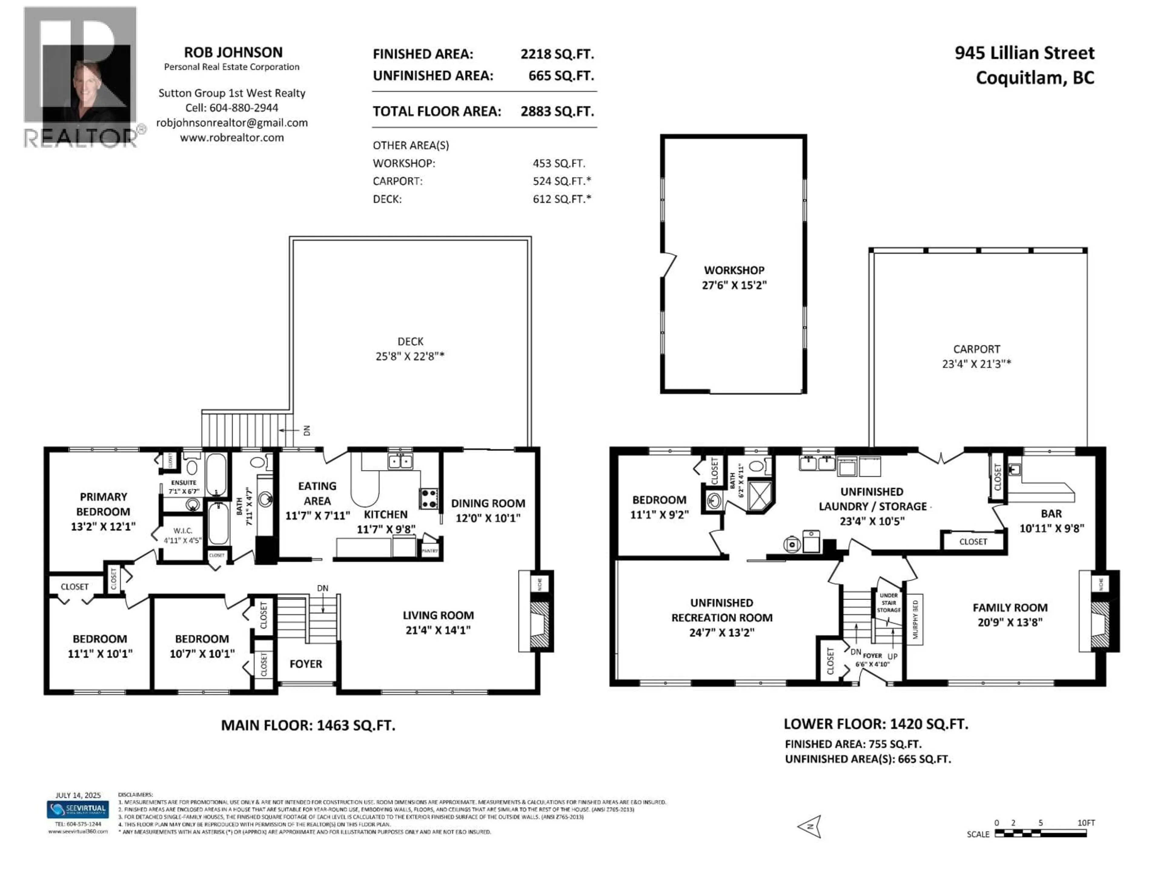Floor plan for 945 LILLIAN STREET, Coquitlam British Columbia V3J5C6