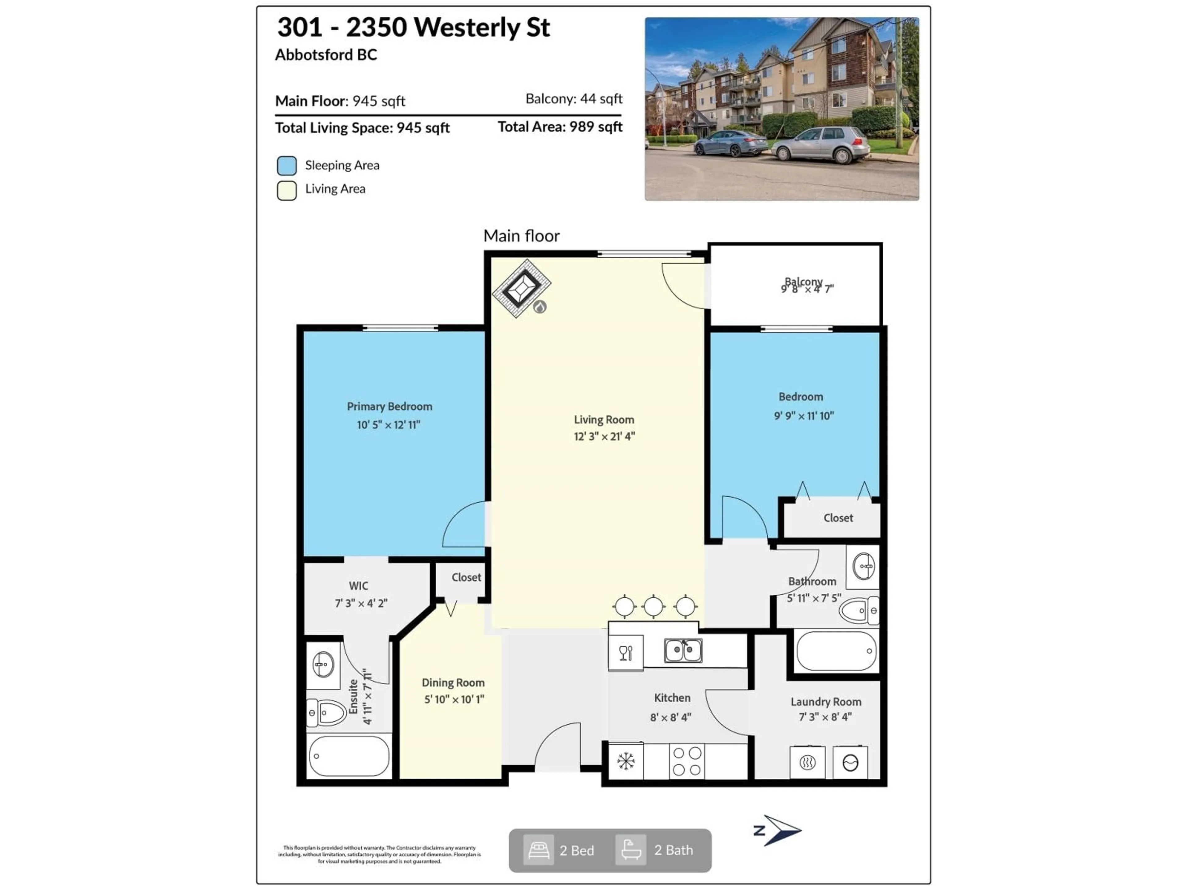 Floor plan for 301 - 2350 WESTERLY STREET, Abbotsford British Columbia V2T6T7